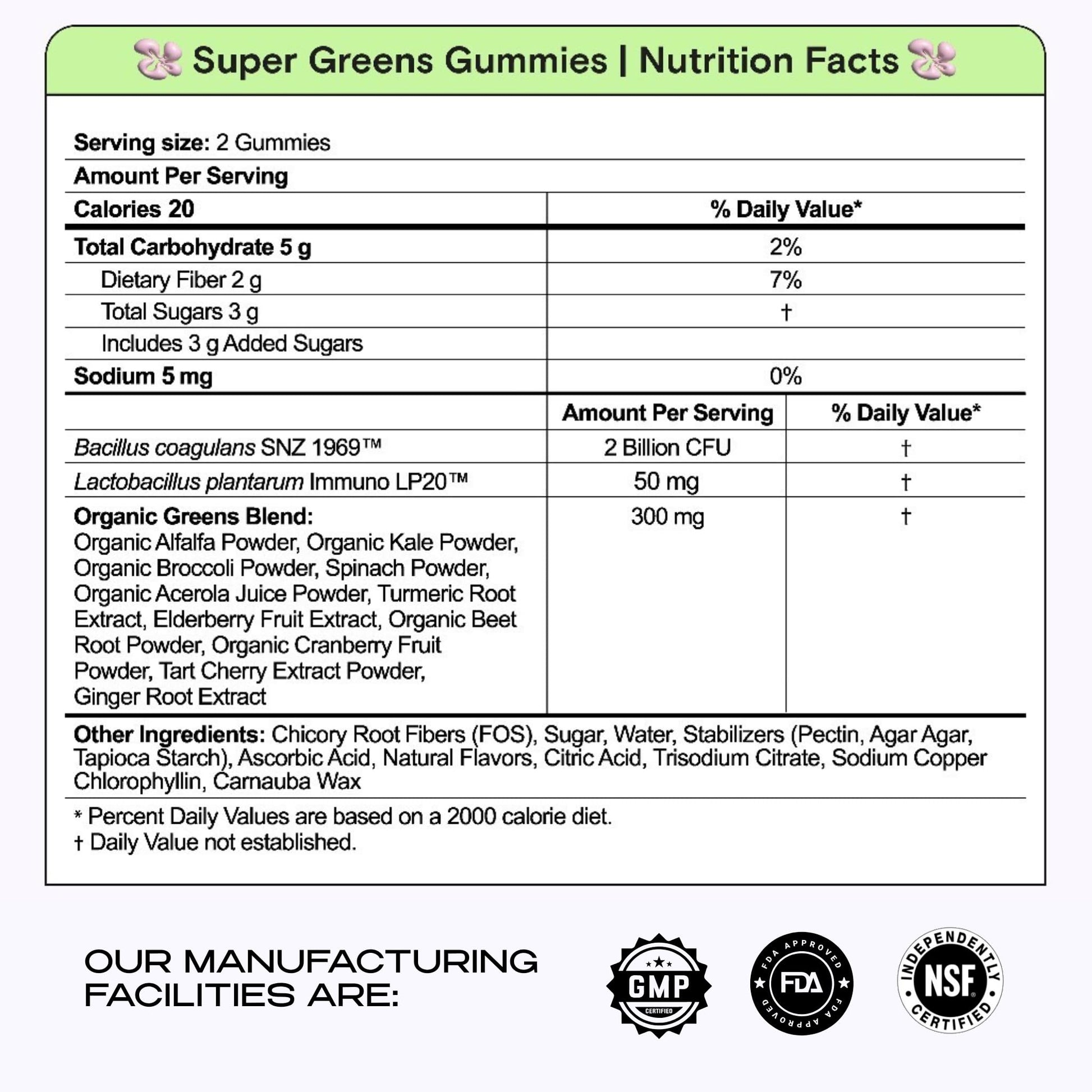 Kiala Nutrition Super Greens Gummies with 11x Organic Greens, Pre, Post & Probiotics, Antioxidants, Multivitamin, Fiber Supplement Supports Gut Health & Digestion, Dairy Free, Vegetarian, 60 Count Kiala Nutrition uk supplements