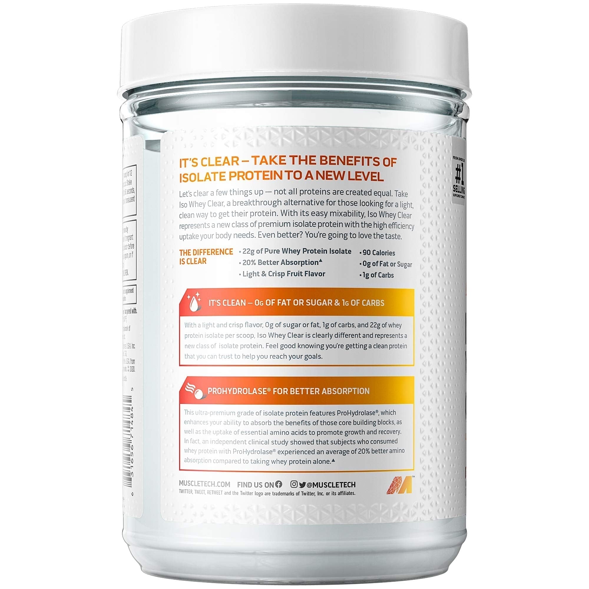 Whey Protein Powder MuscleTech Clear Whey Protein Isolate Whey Isolate Muscletech uk supplements