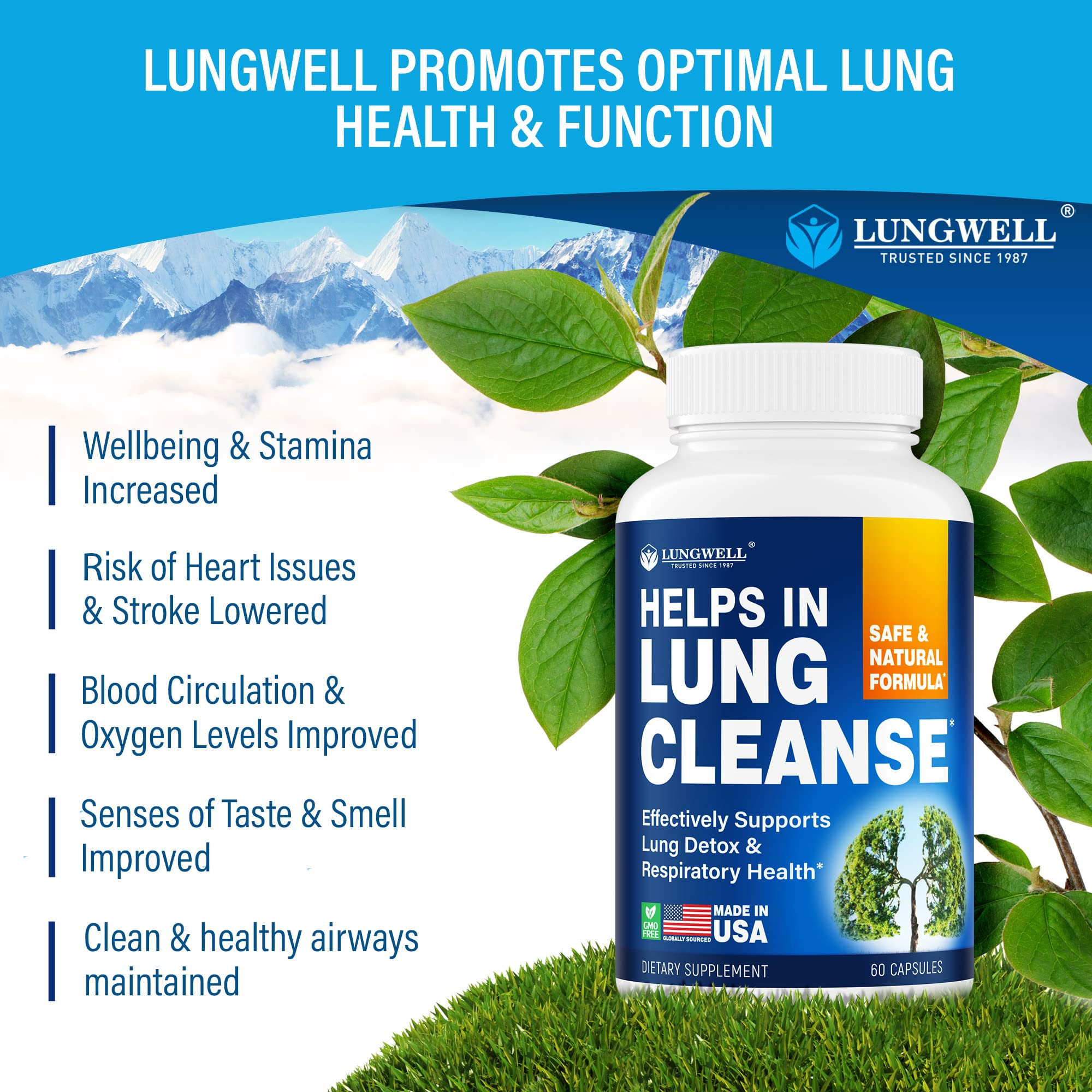 LUNGWELL Quit Smoking Aid - Made in USA - Helps to Clear Lungs & Stop LUNGWELL uk supplements