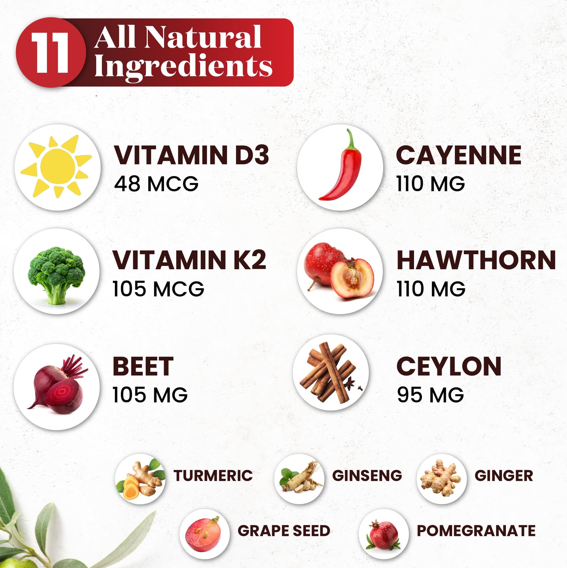 Cayenne Pepper Supplement Liquid Drops + Hawthorn Berry, Vitamin D3 K2 Beet Root Powder, Ceylon Cinnamon, Turmeric Curcumin, Organic Panax Ginseng - 4 OZ Superfood MD uk supplements