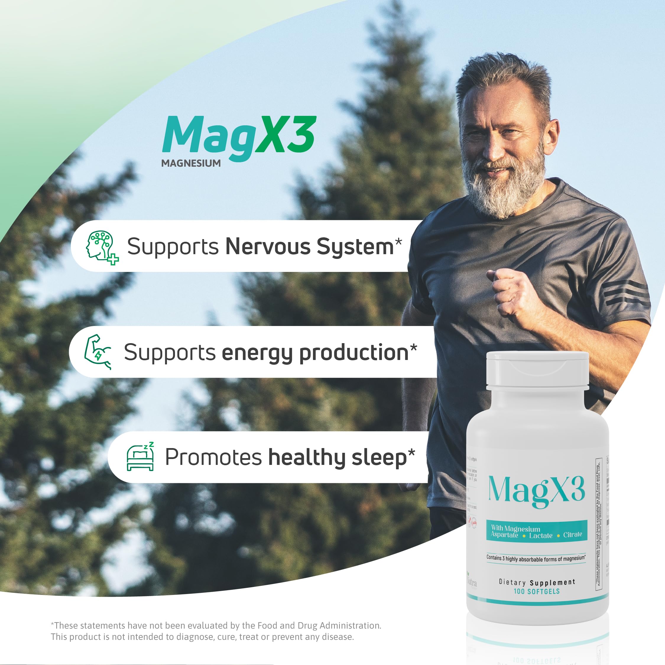 Magnesium Citrate Complex 400 mg – Triple Magnesium with Citrate, Aspartate & Lactate – High Absorption – 100 Softgels Nutra Nutrition uk supplements