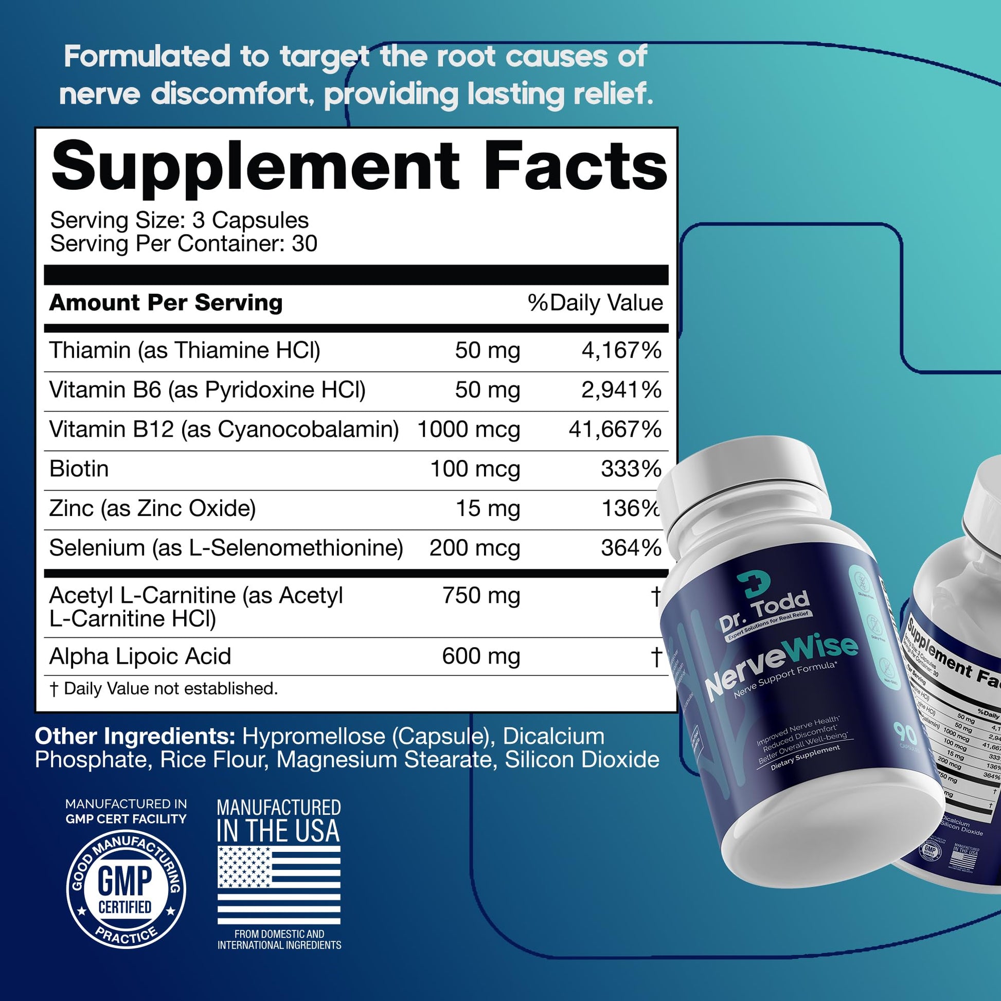 Dr. Todd NerveWise Nerve Support Supplement for Foot, Hand & Leg Comfort – Daily Formula for Healthy Nerve Function, Helps Support Nerve Balance, Body Comfort & Overall Nerve Wellness – 30 Day Supply Dr. Todd uk supplements