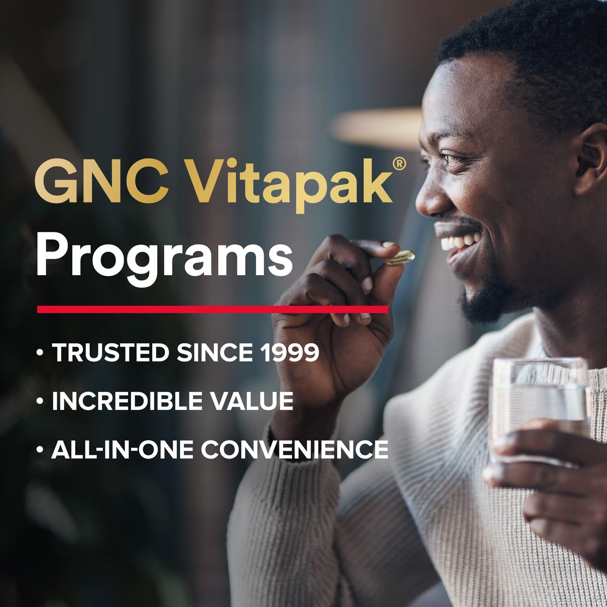 GNC Men's 30+ Vitapak Program | 5-in-1 Daily Multivitamins and Minerals | Supports Healthy Bones and Stress Relief | 30 Servings GNC uk supplements