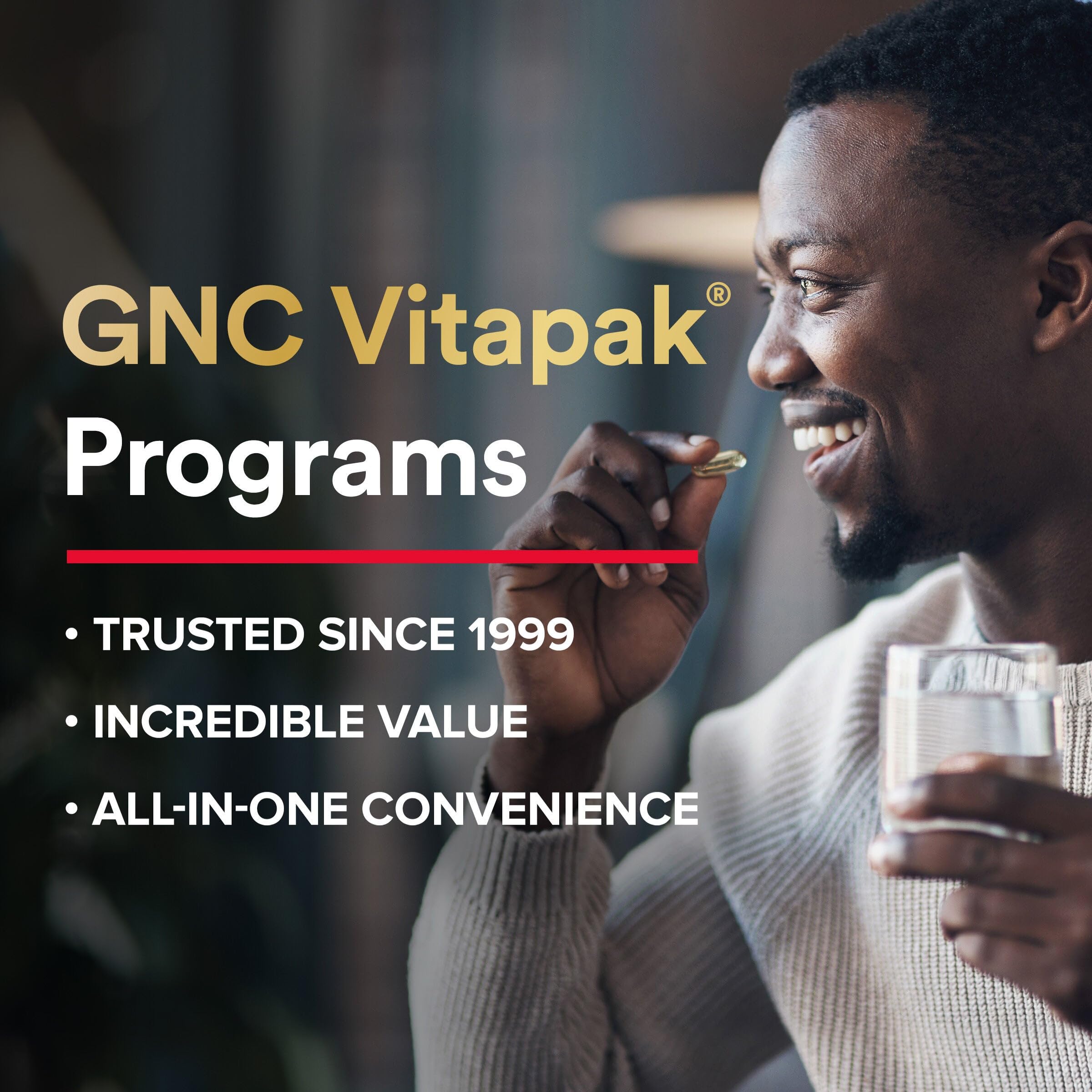 GNC Men's 30+ Vitapak Program | 5-in-1 Daily Multivitamins and Minerals | Supports Healthy Bones and Stress Relief | 30 Servings GNC uk supplements