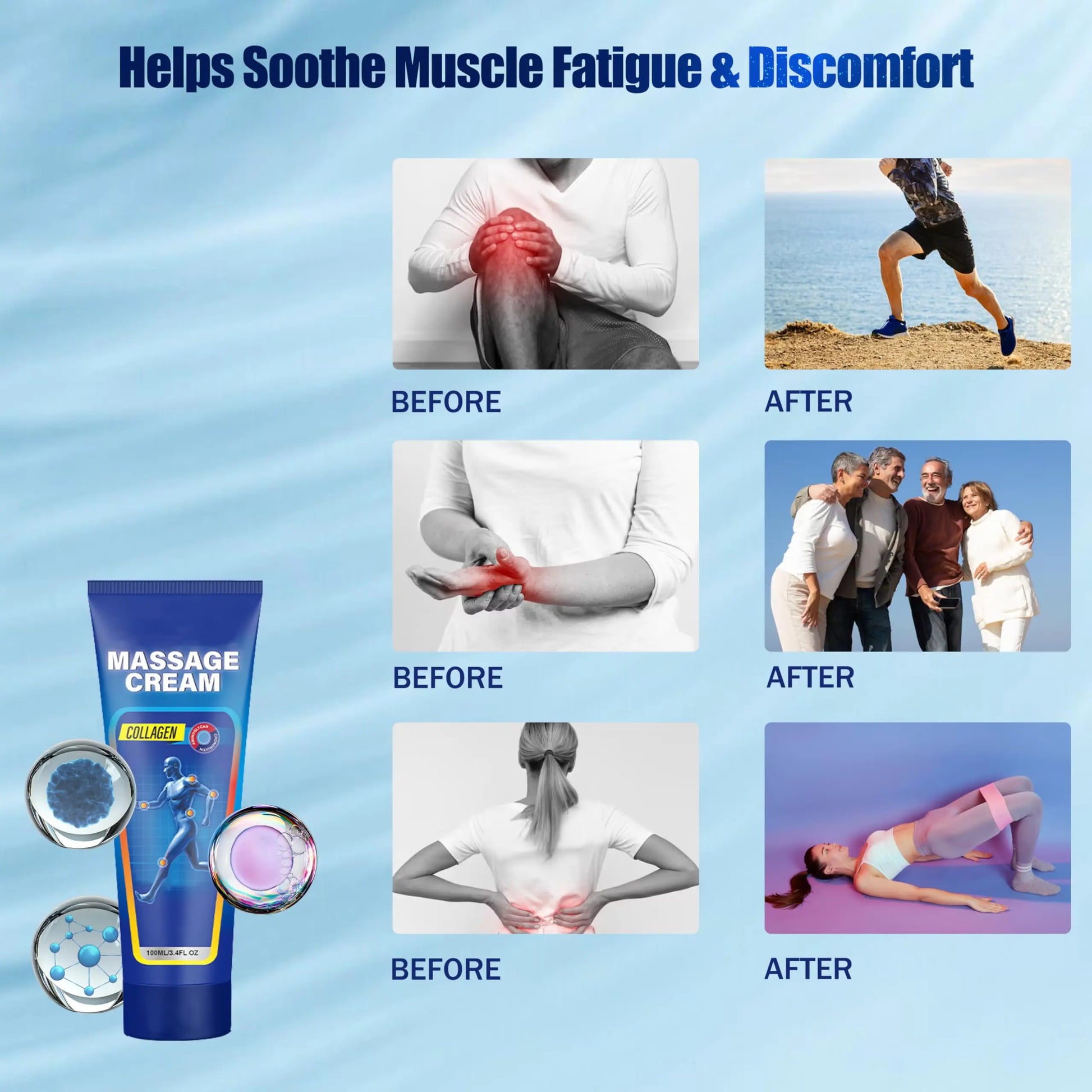 Soothing Cooling Gel for Muscle Tightness – Fast Absorbing Formula with Aloe Vera, Menthol & Tea Tree Oil | Sports & Daily Body Care Gel for Women & Men | Non-Greasy, Refreshing Feel (100ML/3.4oz) MIsiyuo uk supplements