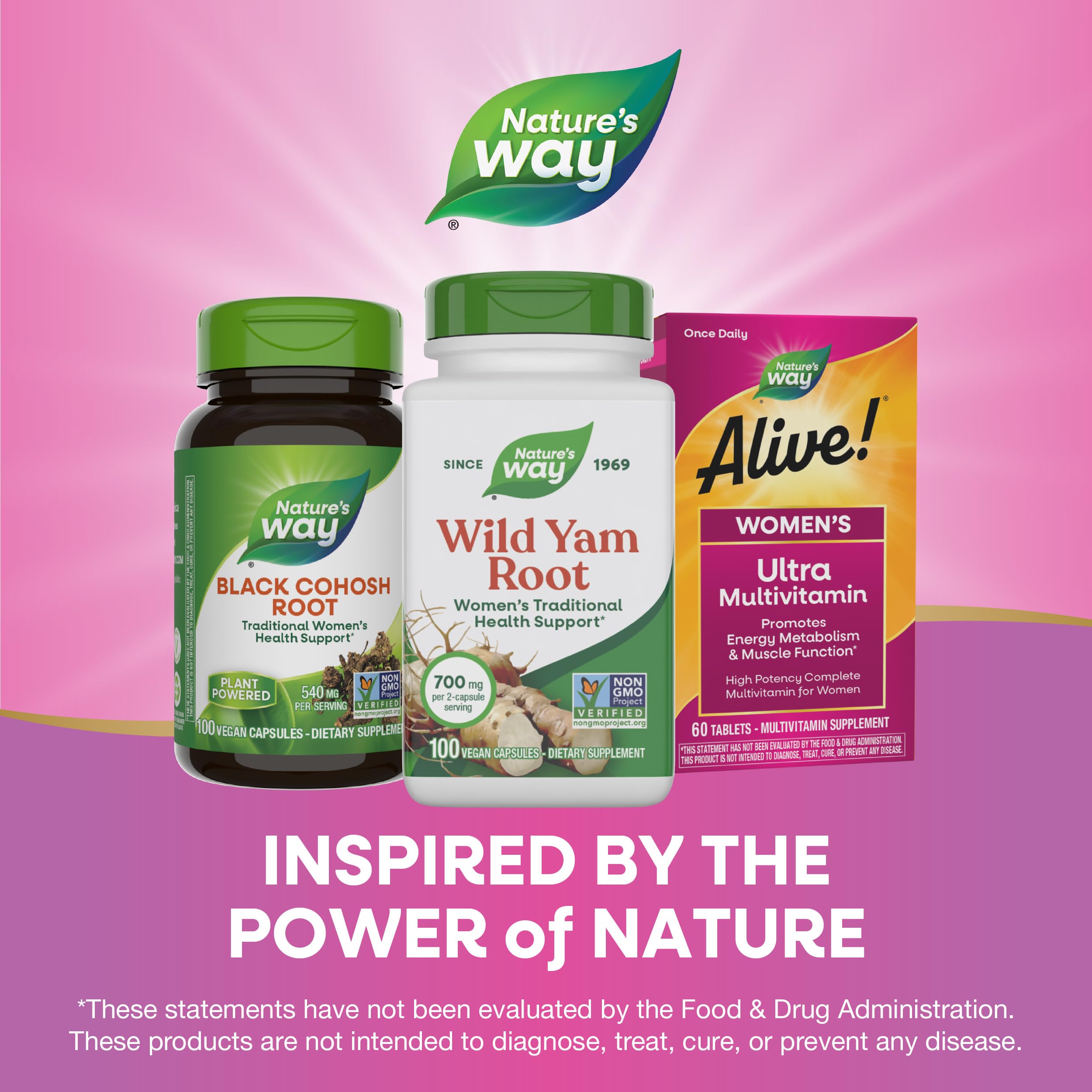 Nature's Way Wild Yam Root Capsules, Women's Traditional Health Support*, 700 mg per 2-Capsule Serving, Non-GMO Project Verified, 100 Vegan Capsules (Packaging May Vary) Nature's Way uk supplements