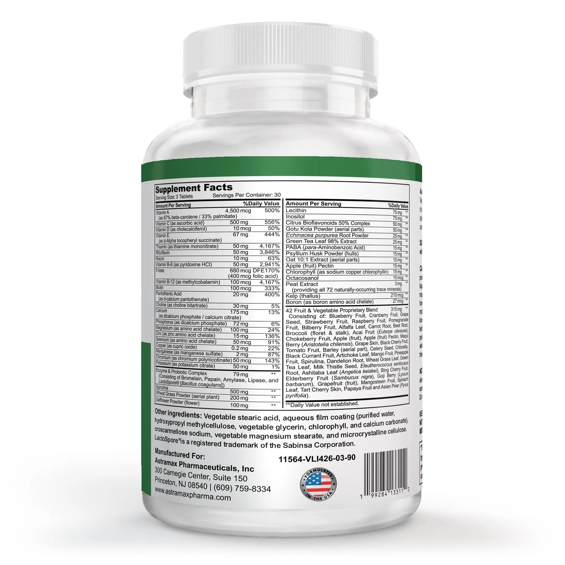 Astramax Advanced Vegan Multivitamin | Whole Food-Based Vitamin & Mineral Complex with 26 Nutrients, B12, D3, Probiotics & 42 Superfoods | Astramax uk supplements