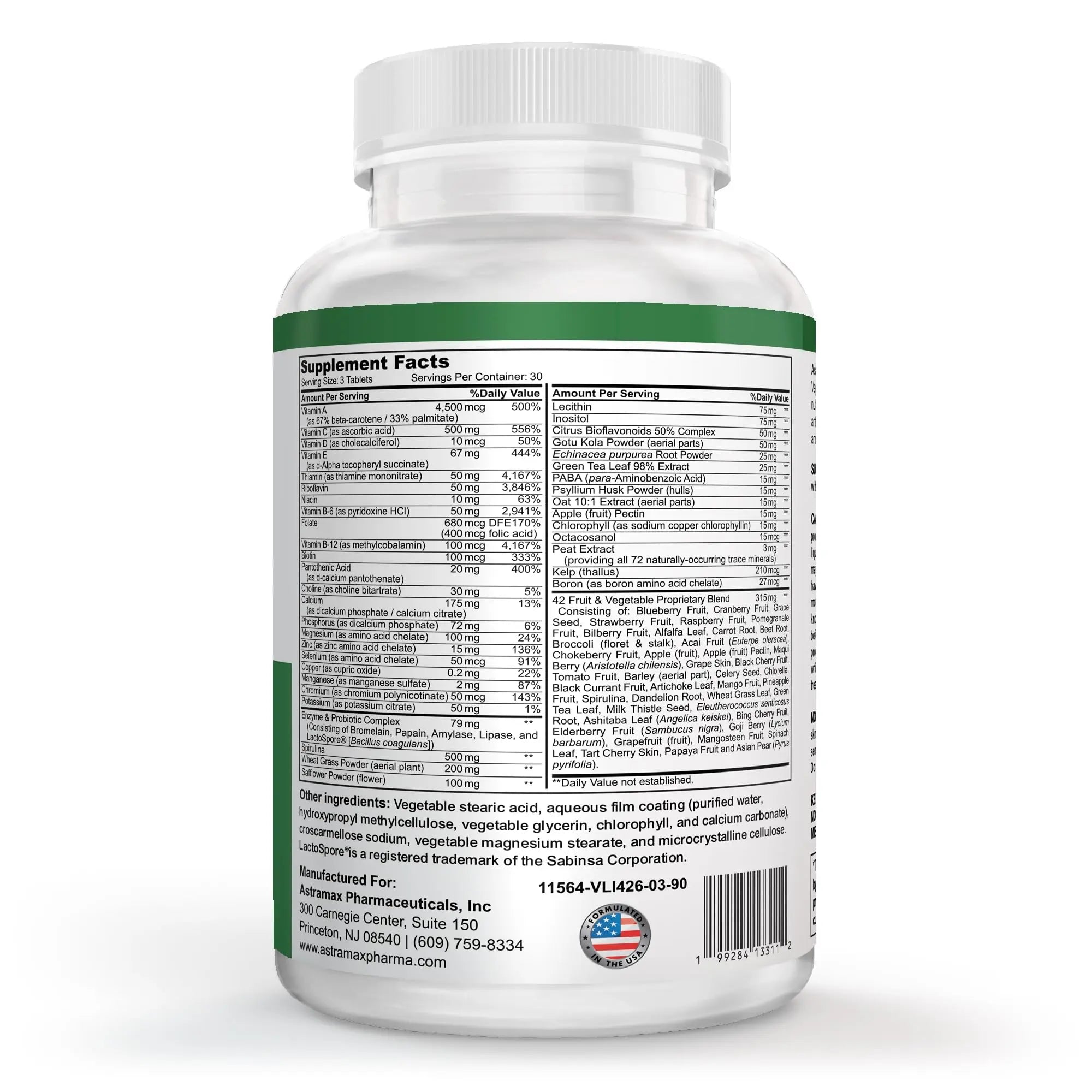 Astramax Advanced Vegan Multivitamin | Whole Food-Based Vitamin & Mineral Complex with 26 Nutrients, B12, D3, Probiotics & 42 Superfoods | Astramax uk supplements
