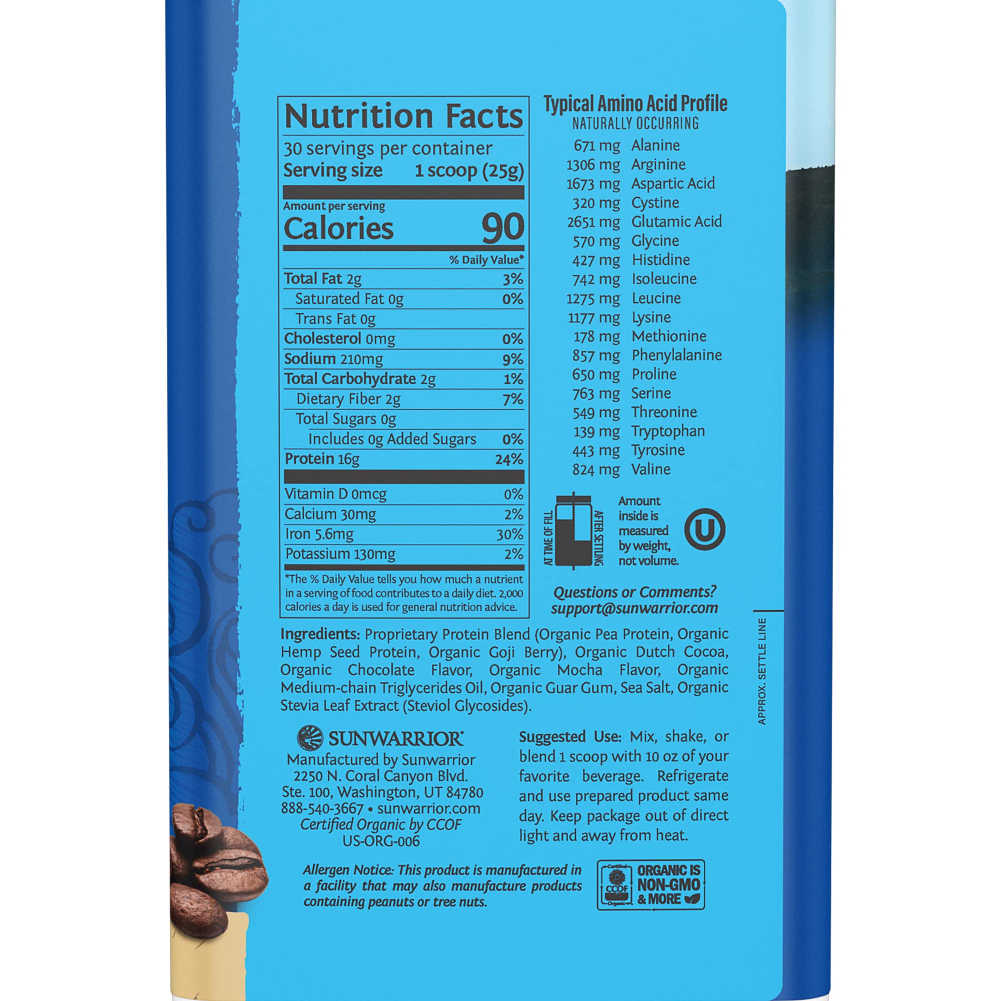 Sunwarrior Warrior Blend, Mocha, 750 Gram Sunwarrior uk supplements