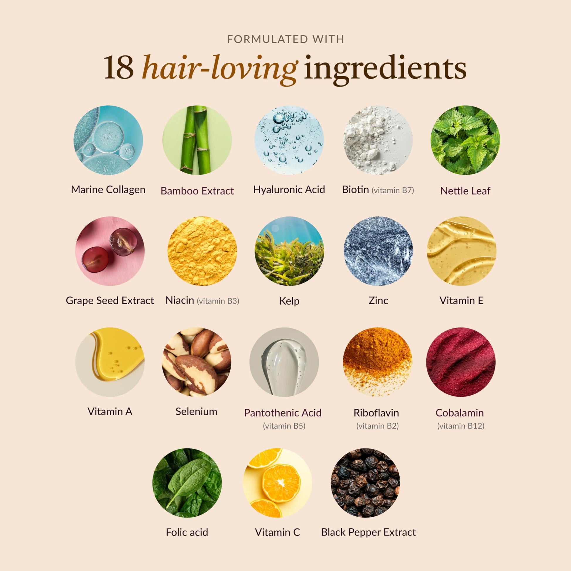18-in-1 Hair Growth Supplement | Collagen, Hyaluronic Acid, Nettle, Silica, Biotin, Grape Seed Extract, Bamboo | Stronger, Thicker, Longer Hair – Supports Hair Volume, Shine, Scalp & Nail Health kailea uk supplements