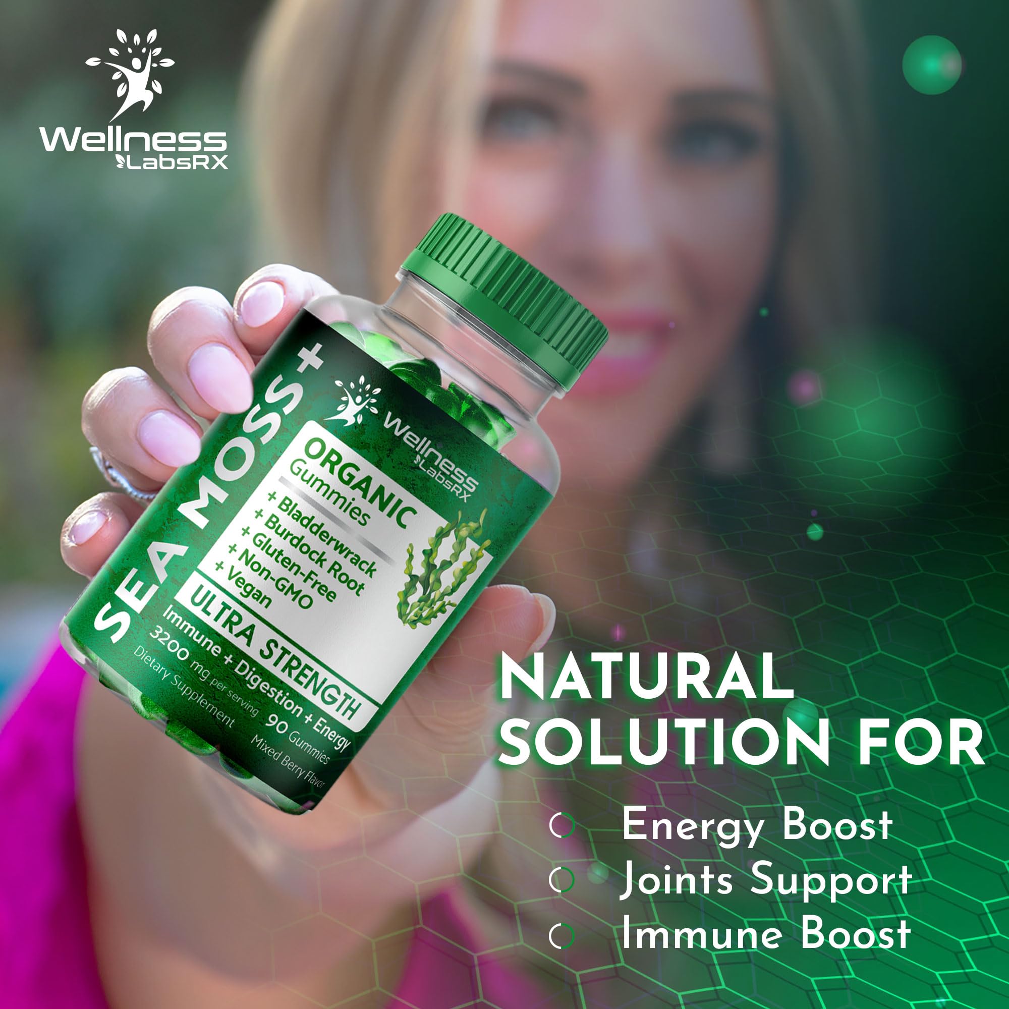 WELLNESS LABSRX Sea Moss Gummies, 3200mg Organic Seamoss, Irish Sea Moss WELLNESS LABSRX uk supplements