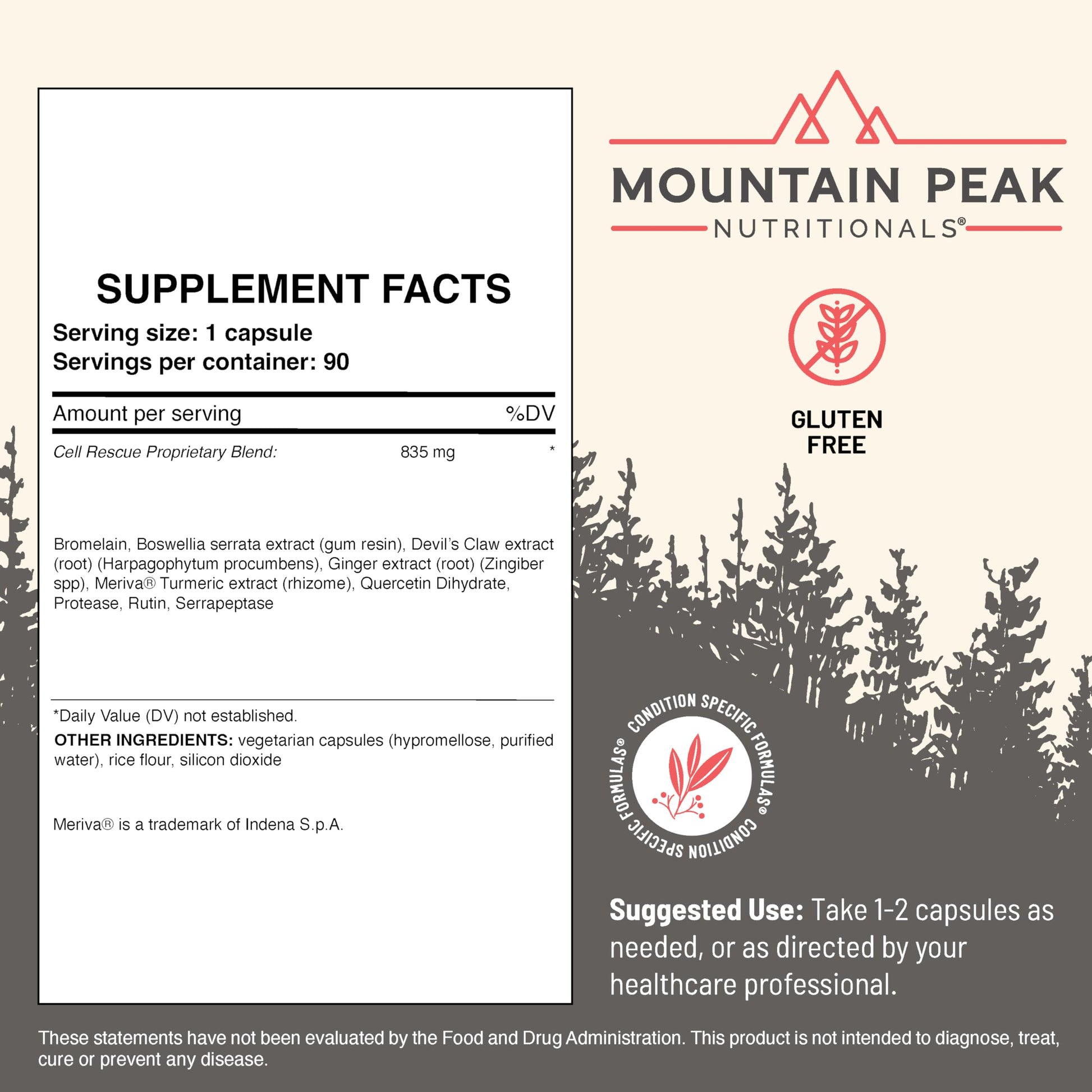 Mountain Peak Nutritionals Cell Rescue - Antioxidant Immune Support Supplement with Turmeric, Ginger Root, and Bromelain - Supports Intestinal Health & Whole Body (90 Capsules) Mountain Peak Nutritionals uk supplements