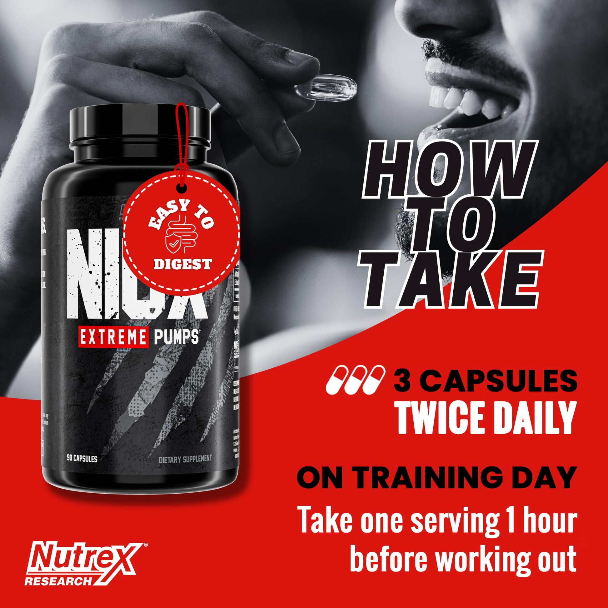 Nutrex Research NIOX Extreme Pumps - 180-Count Pre-Workout Pump Supplement Nutrex Research uk supplements