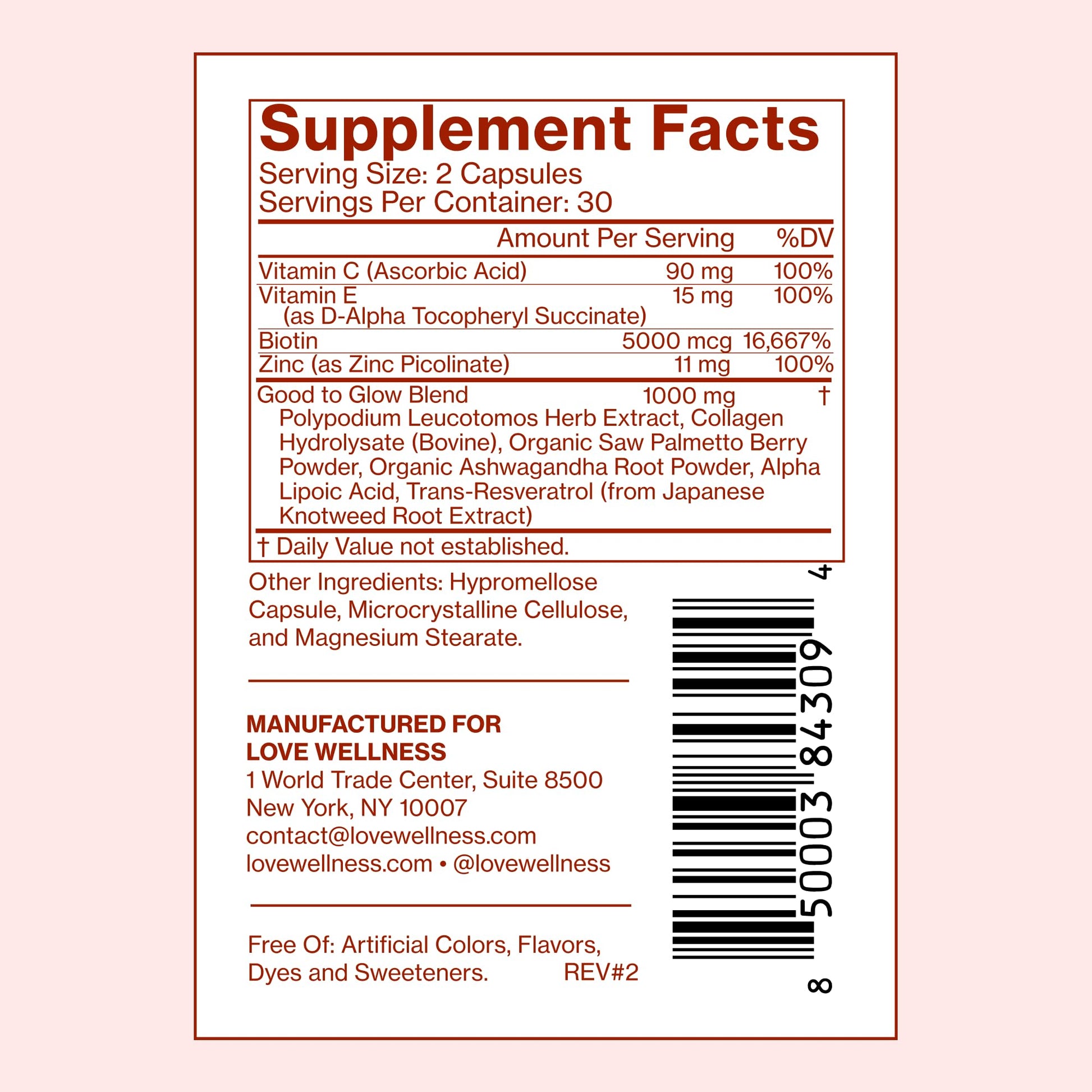 Love Wellness Good to Glow | Collagen Supplement with Biotin, Vitamin C, E, Ashwagandha & Zinc | Promotes Smooth, Glowing & Clear Skin | Enhances Smoothness & Promotes Healthy Skin | 60 Count Love Wellness uk supplements