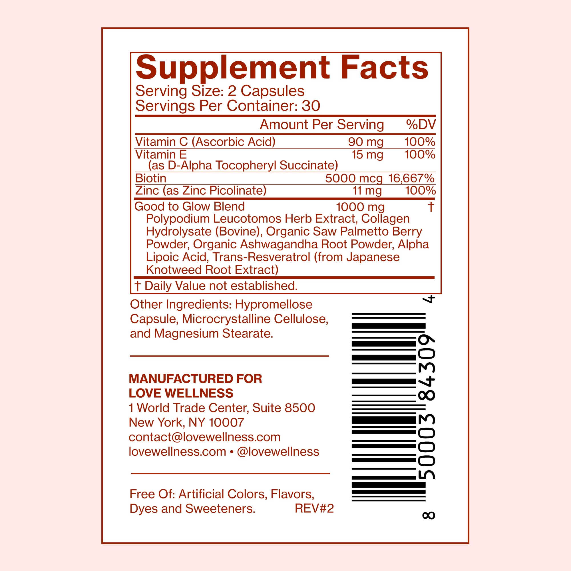 Love Wellness Good to Glow | Collagen Supplement with Biotin, Vitamin C, E, Ashwagandha & Zinc | Promotes Smooth, Glowing & Clear Skin | Enhances Smoothness & Promotes Healthy Skin | 60 Count Love Wellness uk supplements