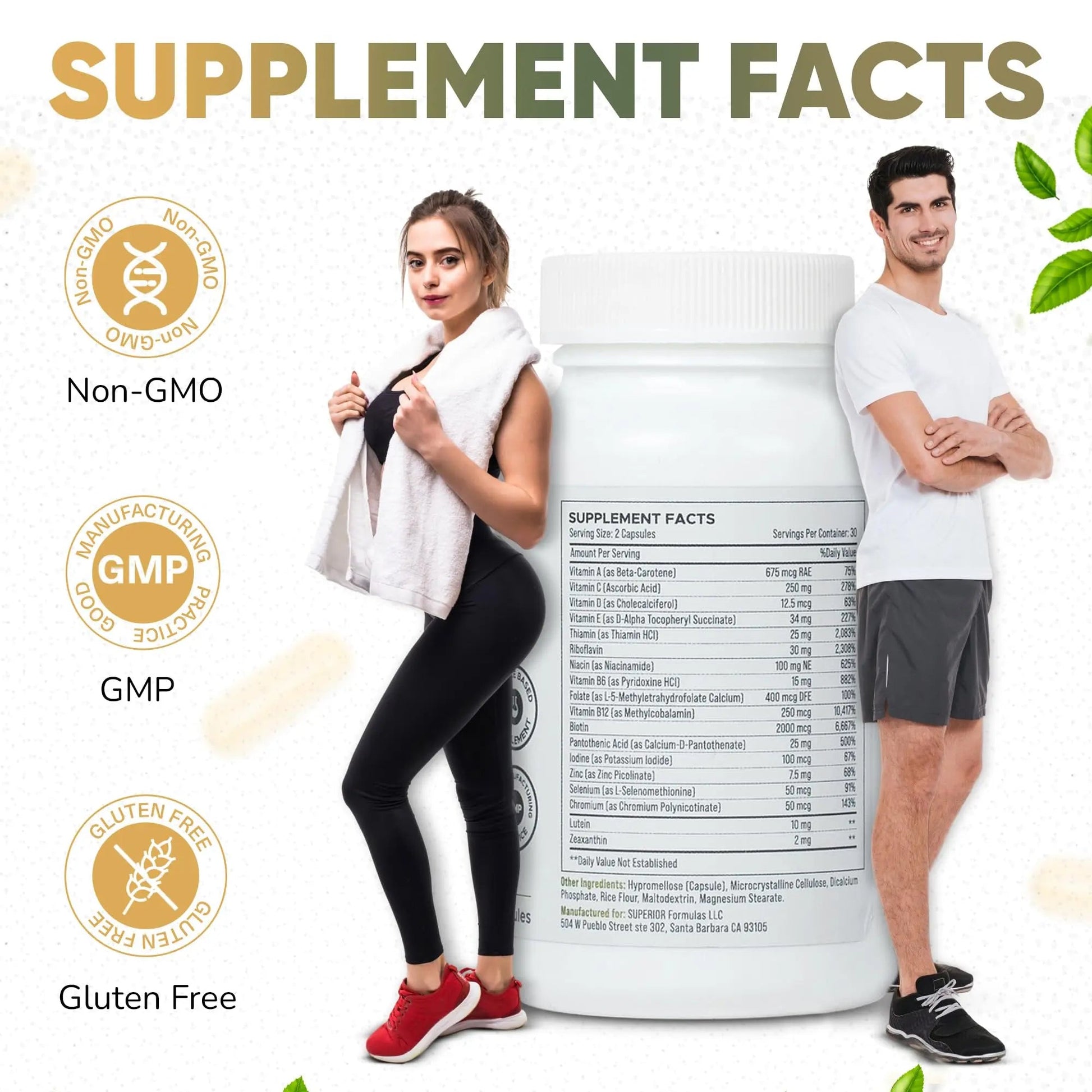 Superior Formulas LLC High Potency Multivitamin with AREDS2 Nutrients; Physician-Formulated Daily Supplement with Lutein, Zeaxanthin, Zinc, Vitamin C & E Superior Formulas LLC uk supplements