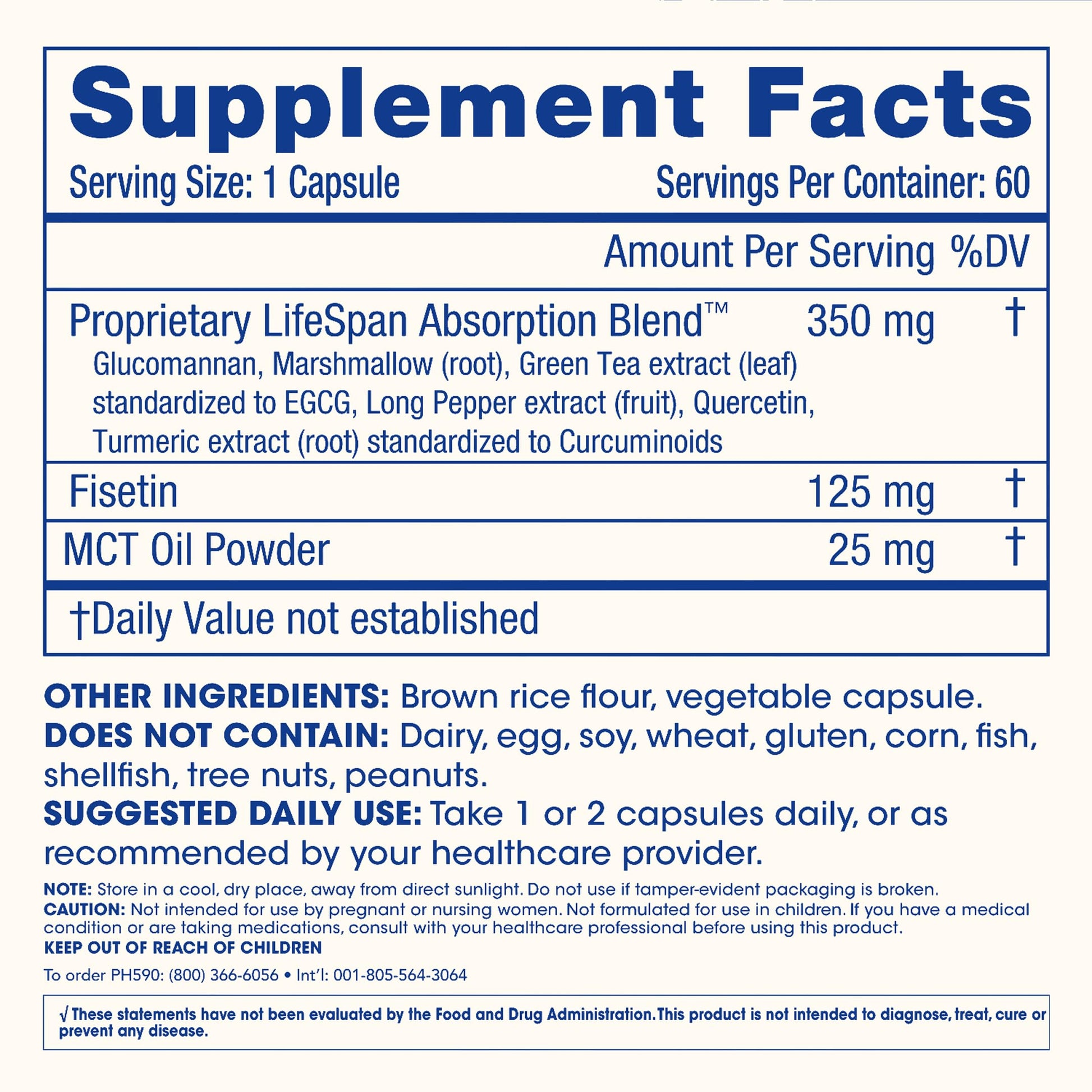 ProHealth Fisetin Supplements-15X Better Absorption from Polyphenol Blend + MCT Oil. 3rd Party Tested Pure. USA Manufactured. Powerful Antioxidant + Senolytic. Fisetin Supplement 125mg X 60 Servings ProHealth uk supplements