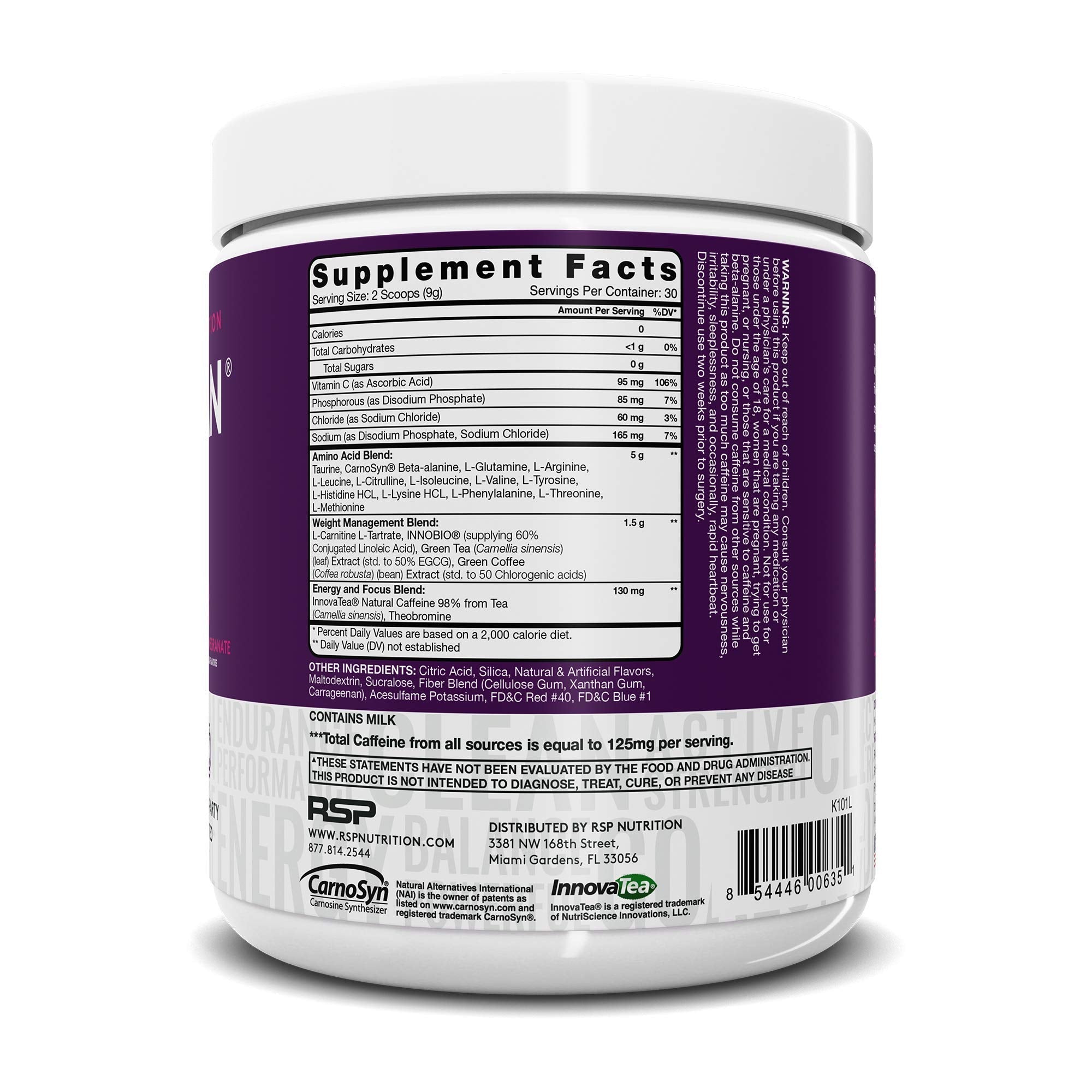 RSP NUTRITION AminoLean Pre Workout Energy (BlackBerry Pomegranate 30 Servings) RSP NUTRITION uk supplements