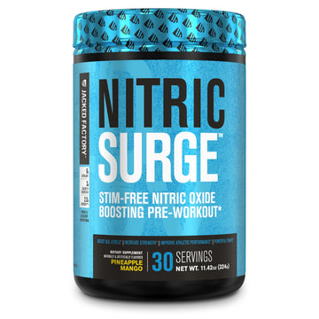 Nitric Surge Stim Free Pre Workout Powder - Caffeine Free Nitric Oxide Supplement Jacked Factory uk supplements