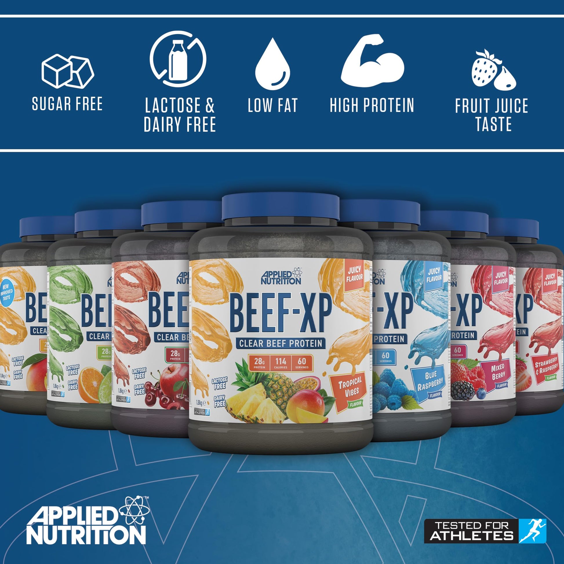 Applied Nutrition Beef XP - Clear Hydrolysed Beef Protein Isolate, Fruit Juice Style, Dairy Free Beef Protein Powder Applied Nutrition uk supplements