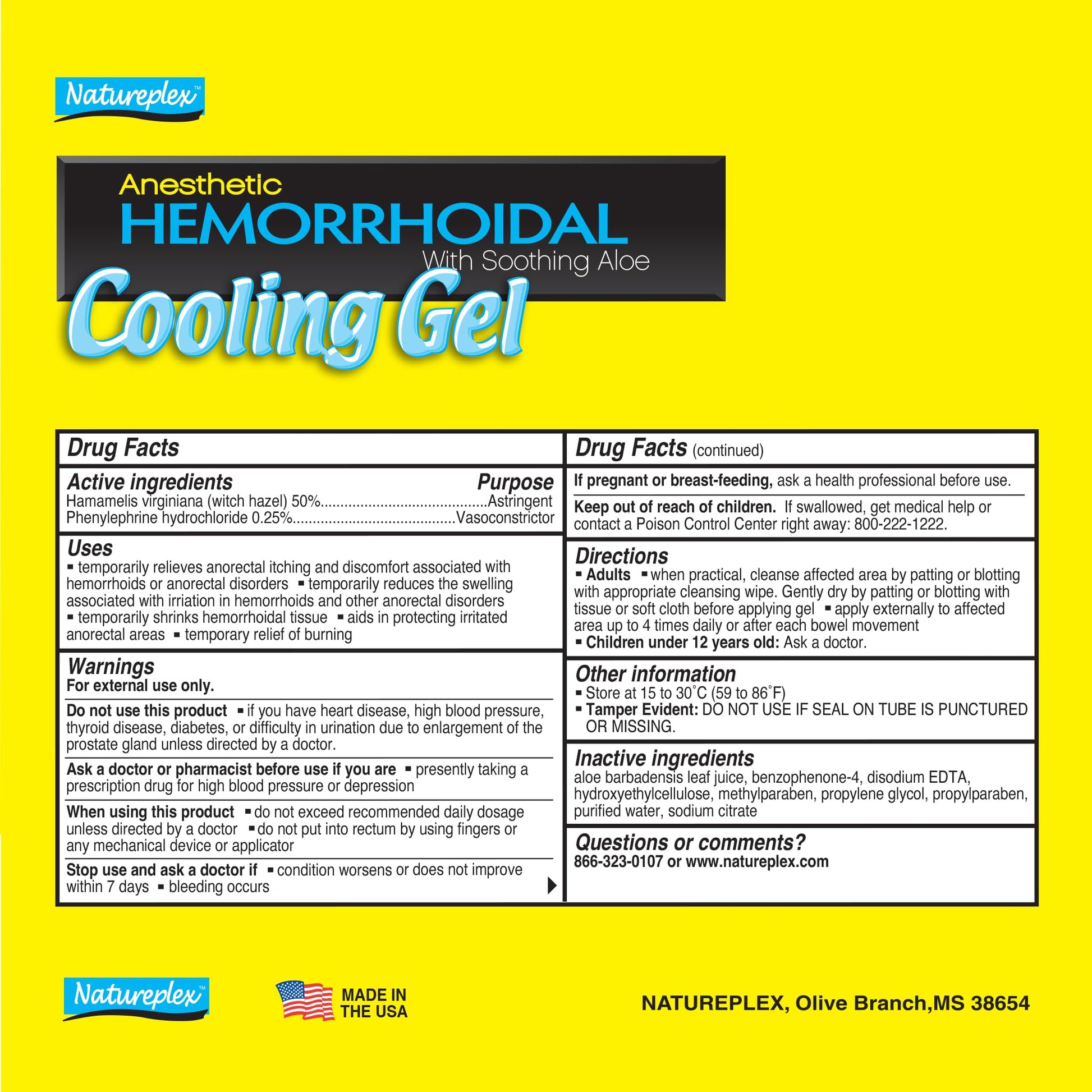 Natureplex Anesthetic Hemorrhoidal Cooling Gel with Soothing Aloe (6 Pack) Natureplex uk supplements