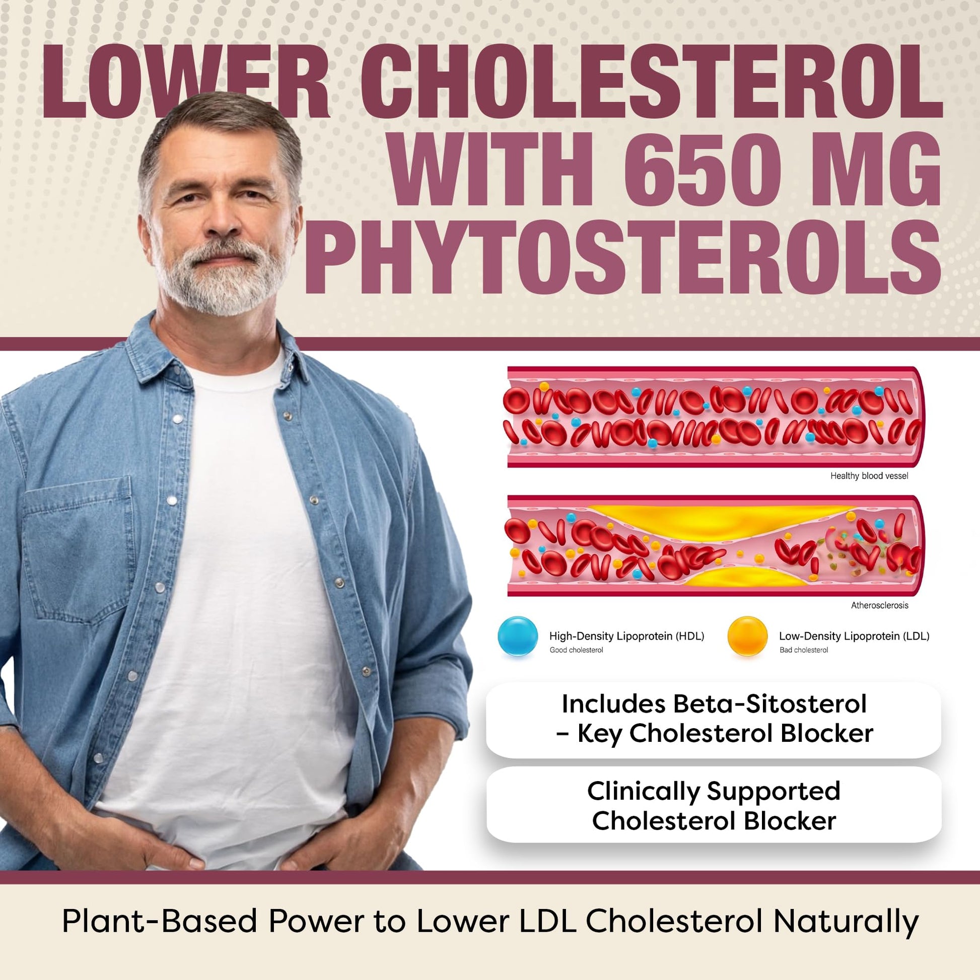Advanced Cholesterol Health Complex with Plant Sterols. Cholesterol & Lipid Support Supplement for Healthy Heart & Cholesterol Levels for Men & Women. 120 Capsules RHP uk supplements