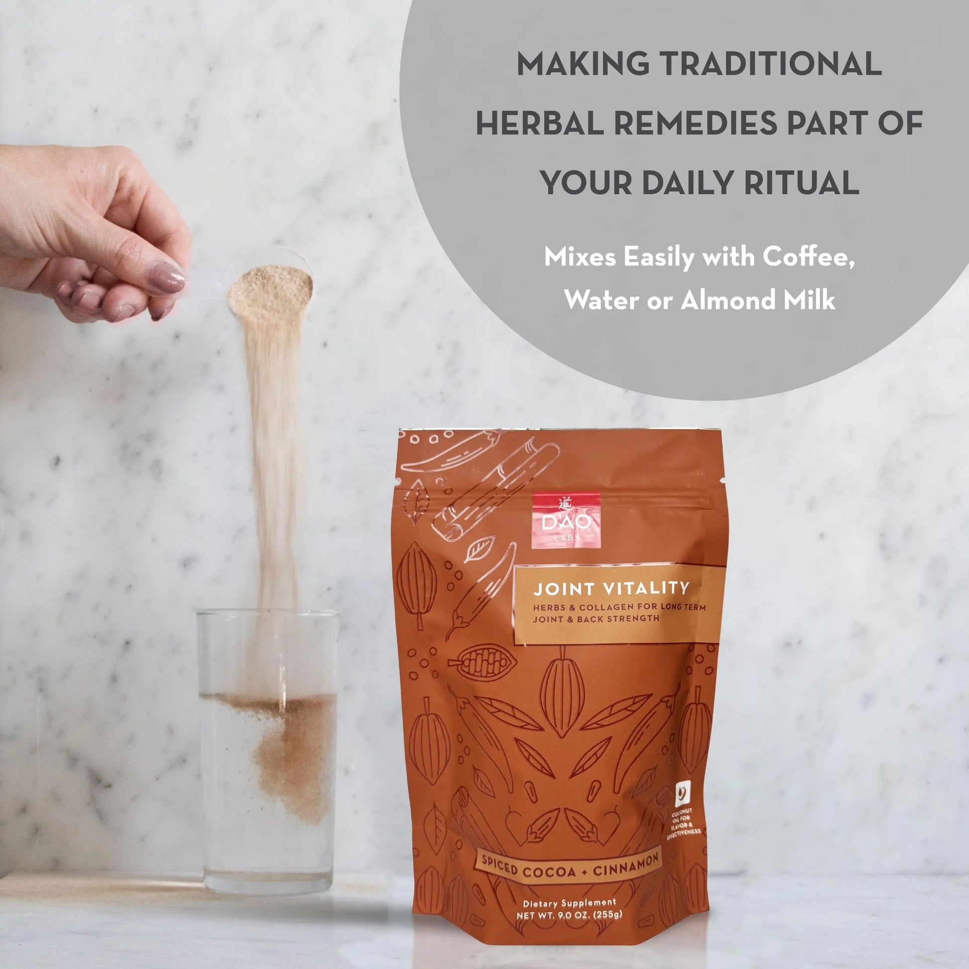 D'AO Labs Joint Vitality Powder - Joint Support - Du Huo Ji Shen Tang Traditional Chinese Herbal - Increased Mobility & Flexibility - Spiced Cocoa & Cinnamon Flavor - 15 Servings DAO Labs uk supplements