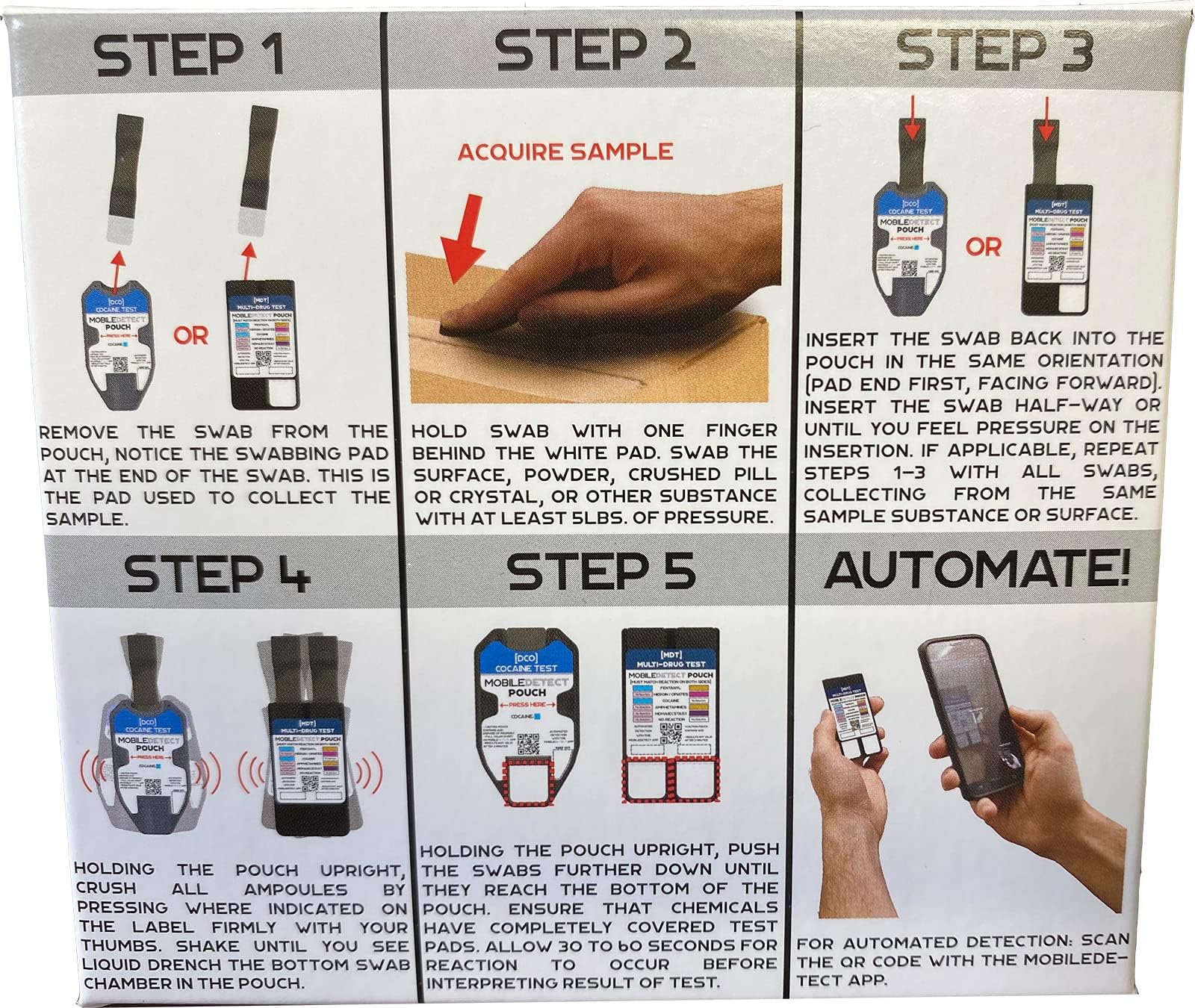 MobileDetect Pouch Residue Detection Multi-Drug Test Kit - Rapid Surface Residue Detector MobileDetect Pouch uk supplements