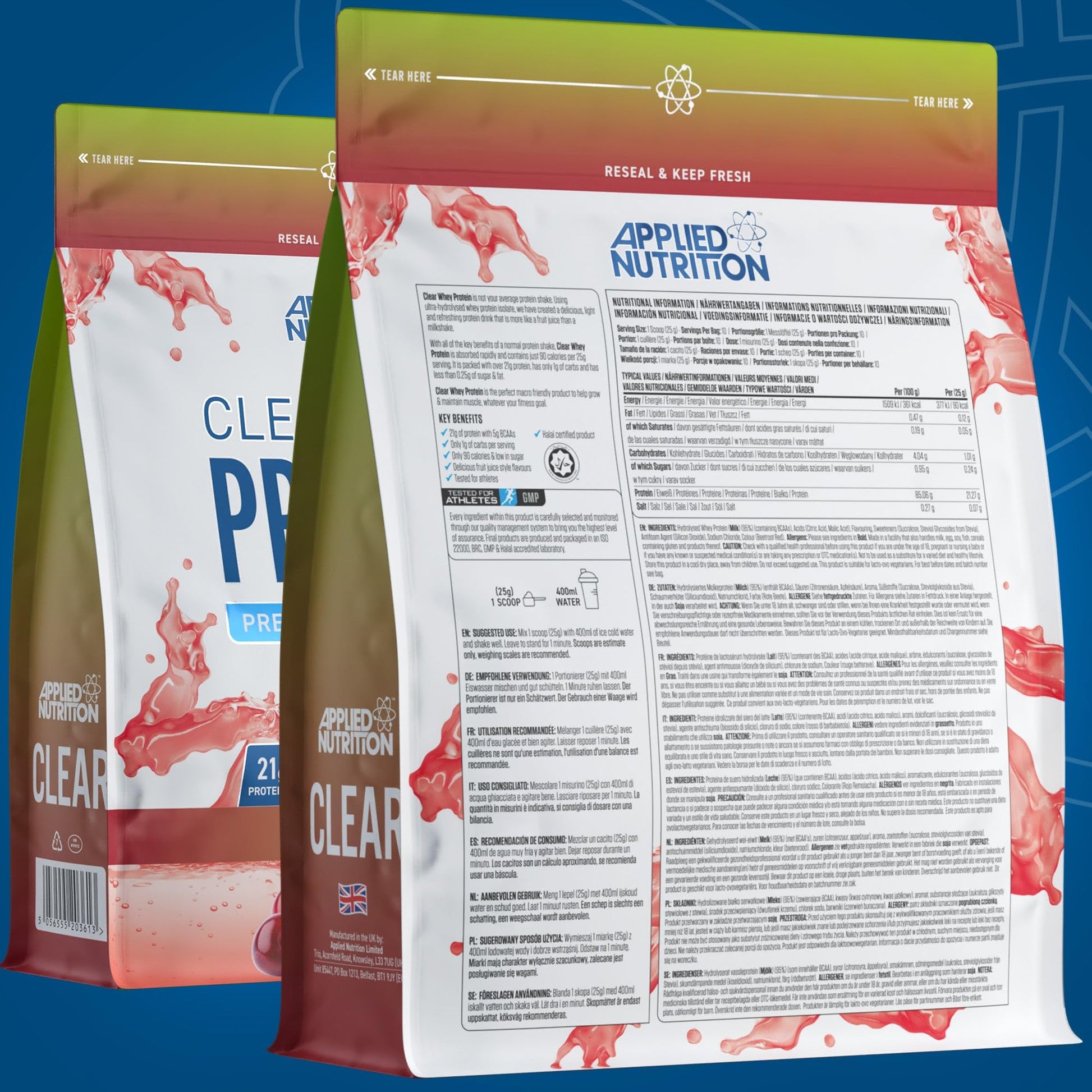 Applied Nutrition Clear Whey Isolate - Whey Protein Isolate, Refreshing High Protein Powder Applied Nutrition uk supplements