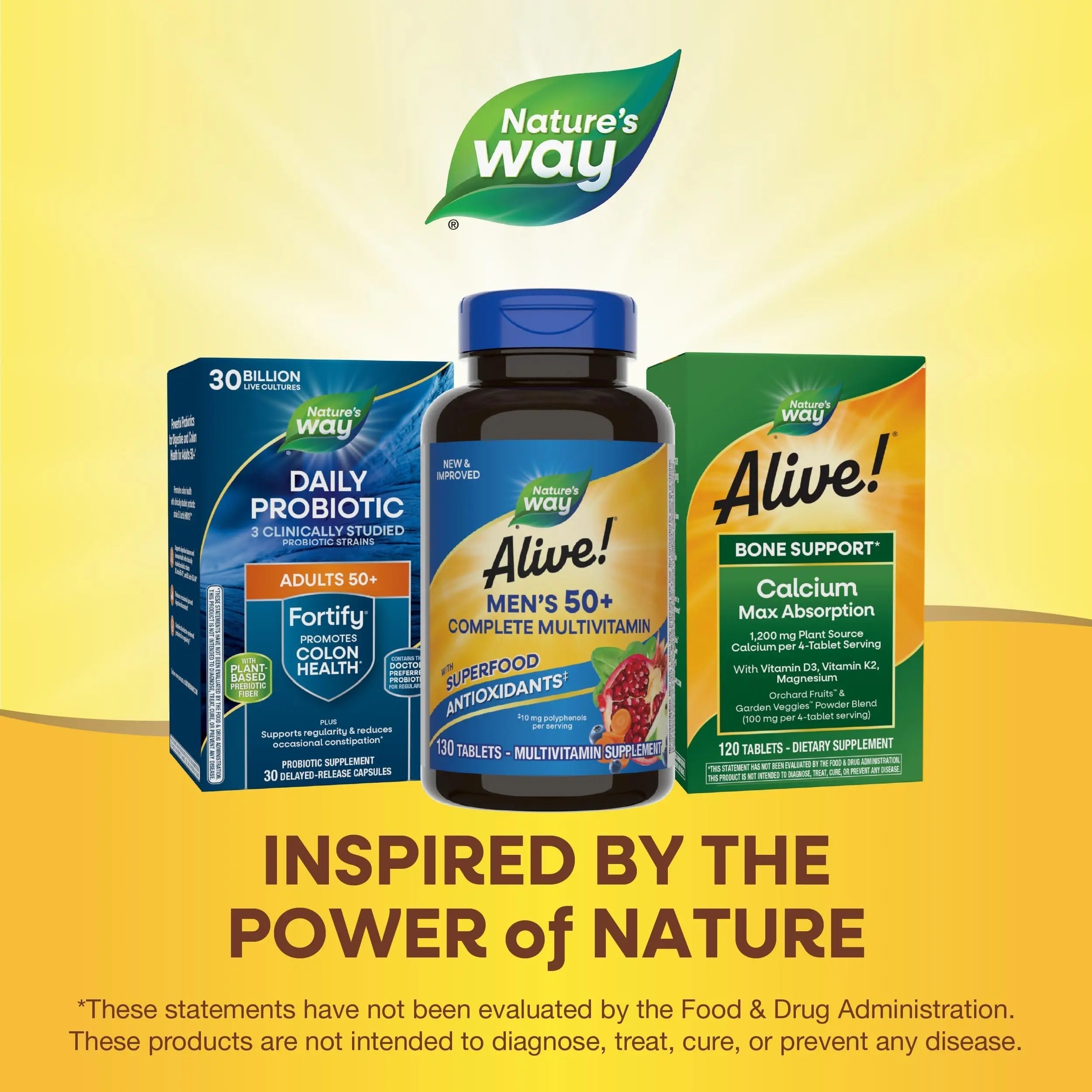 Nature’s Way Alive! Men’s 50+ Complete Multivitamin, Supports Multiple Body Systems*, Supports Cellular Energy Nature's Way uk supplements