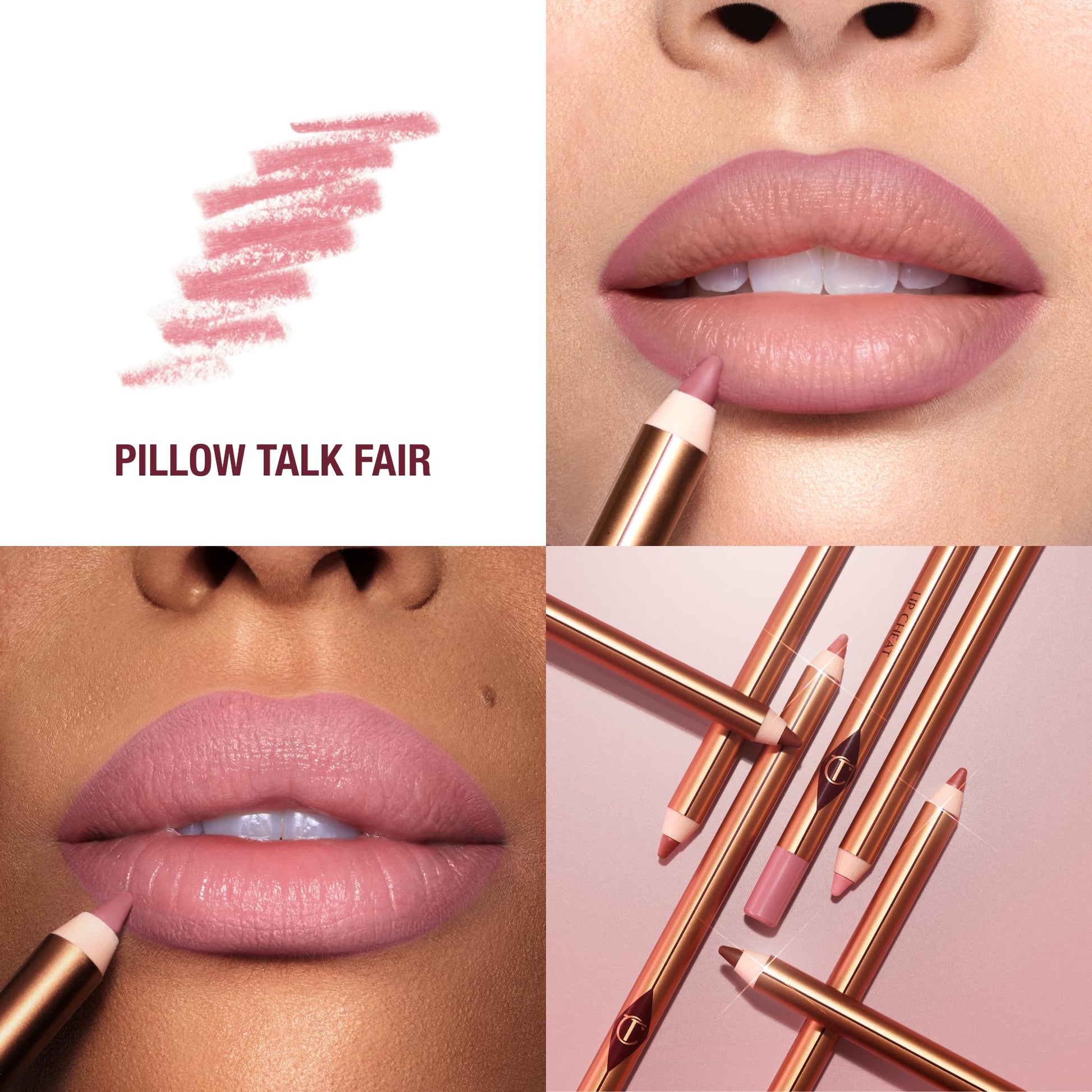 Charlotte Tilbury Lip Cheat Lip Liner Pencil - Gives Lips a Fuller-Looking, Defined Pout - Enriched with Jojoba Oil & Hyaluronic Acid - Waterproof, Smudge-Proof & Transfer-Proof - Pillow Talk Fair Charlotte Tilbury uk supplements