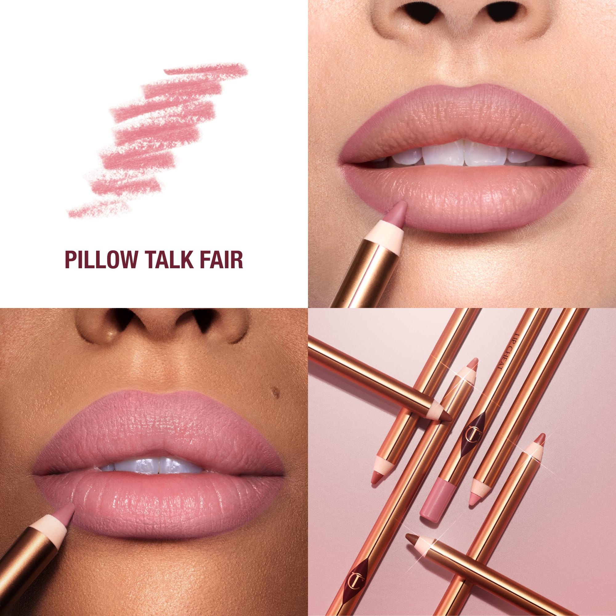 Charlotte Tilbury Lip Cheat Lip Liner Pencil - Gives Lips a Fuller-Looking, Defined Pout - Enriched with Jojoba Oil & Hyaluronic Acid - Waterproof, Smudge-Proof & Transfer-Proof - Pillow Talk Fair Charlotte Tilbury uk supplements