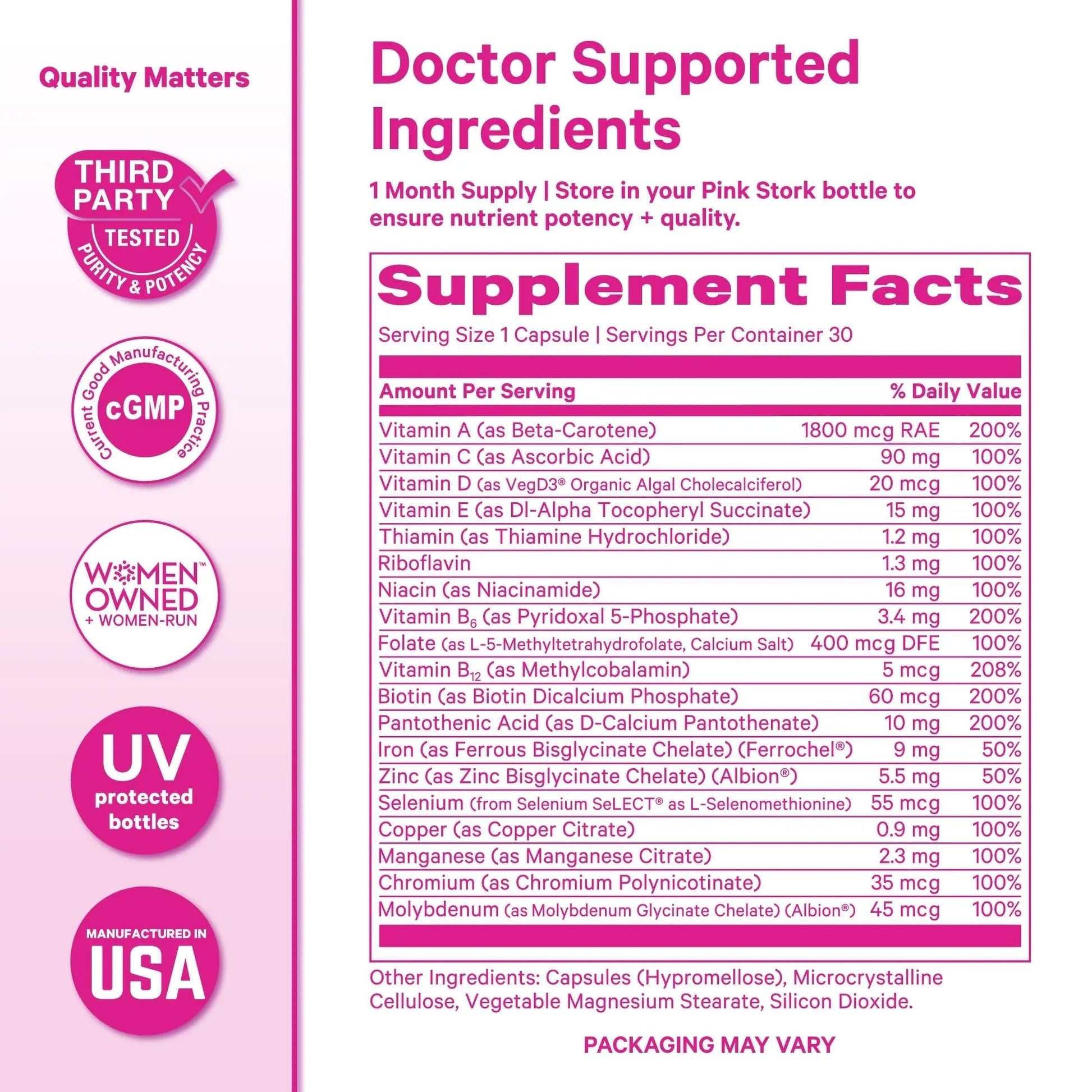 Pink Stork Total Women's Multivitamin - 19 Essential Vitamins for Women & Nutrients – Energy, Metabolism, Hormone, Immune & Mood Support Pink Stork uk supplements