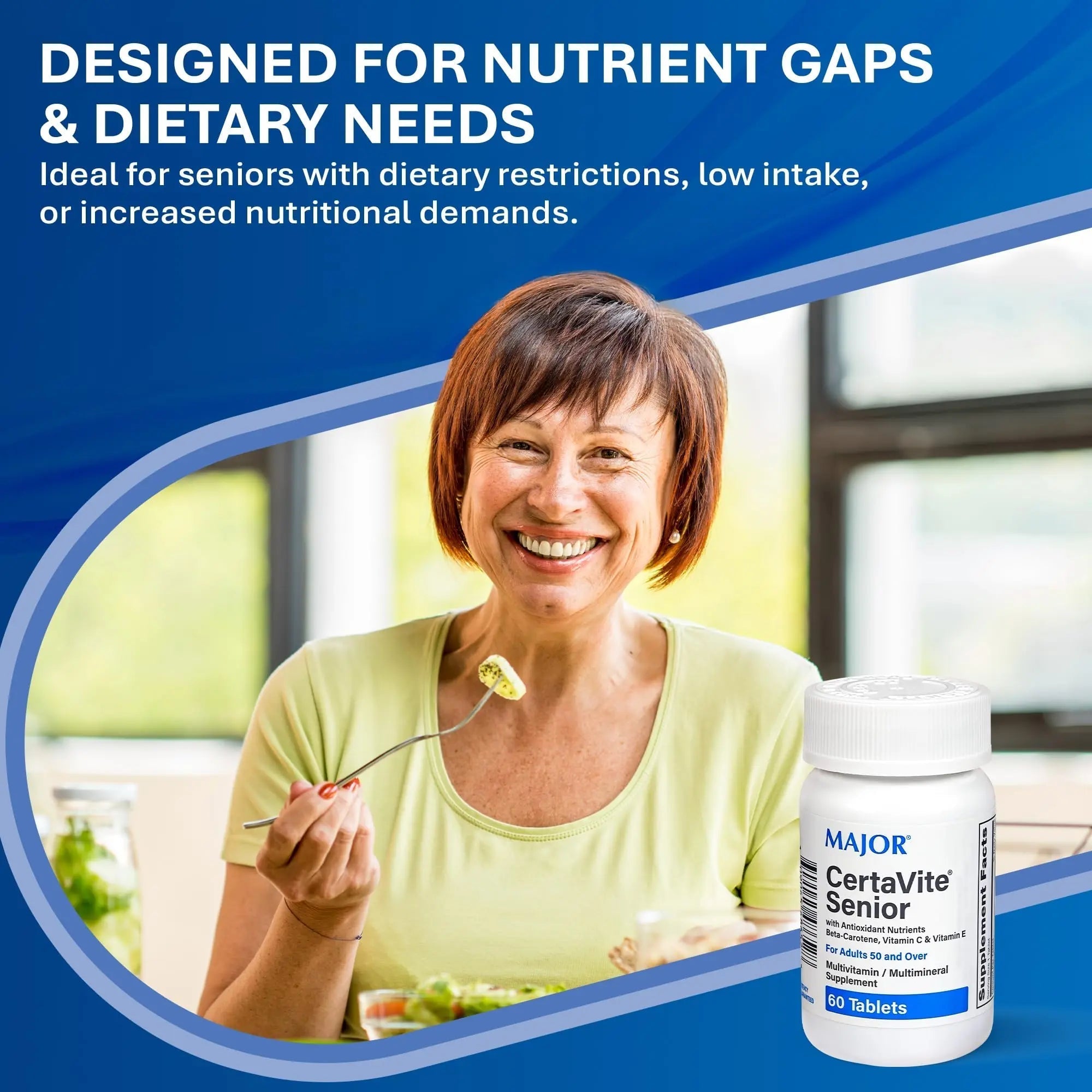 MAJOR CertaVite Senior Multivitamin with Antioxidants – Multivitamin for Women and Men with Beta-Carotene, Iron MAJOR uk supplements