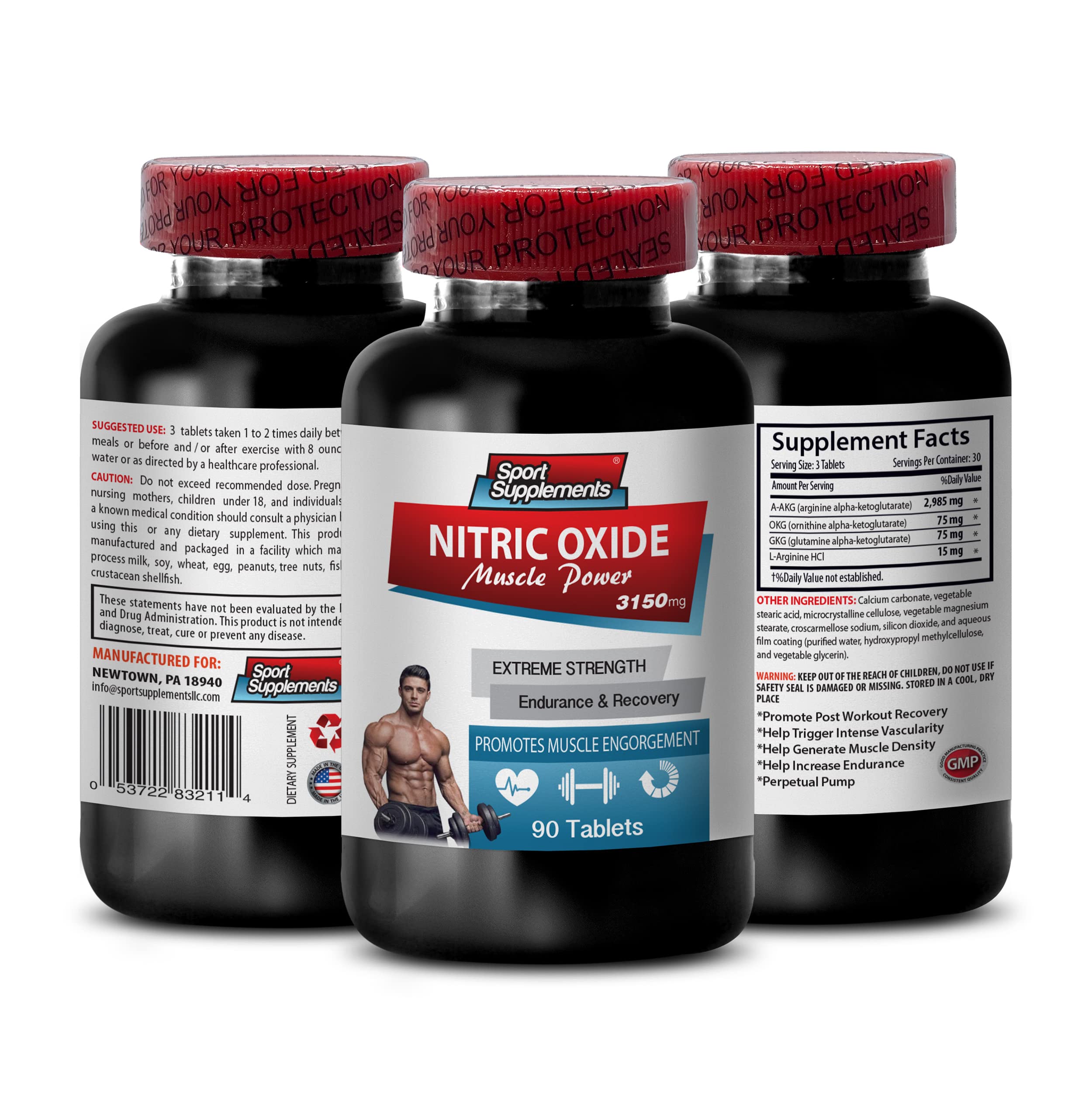 Nitric Oxide boosters with arginine - Nitric Oxide Muscle Power 3150mg - Improves Circulation Sport Supplements uk supplements