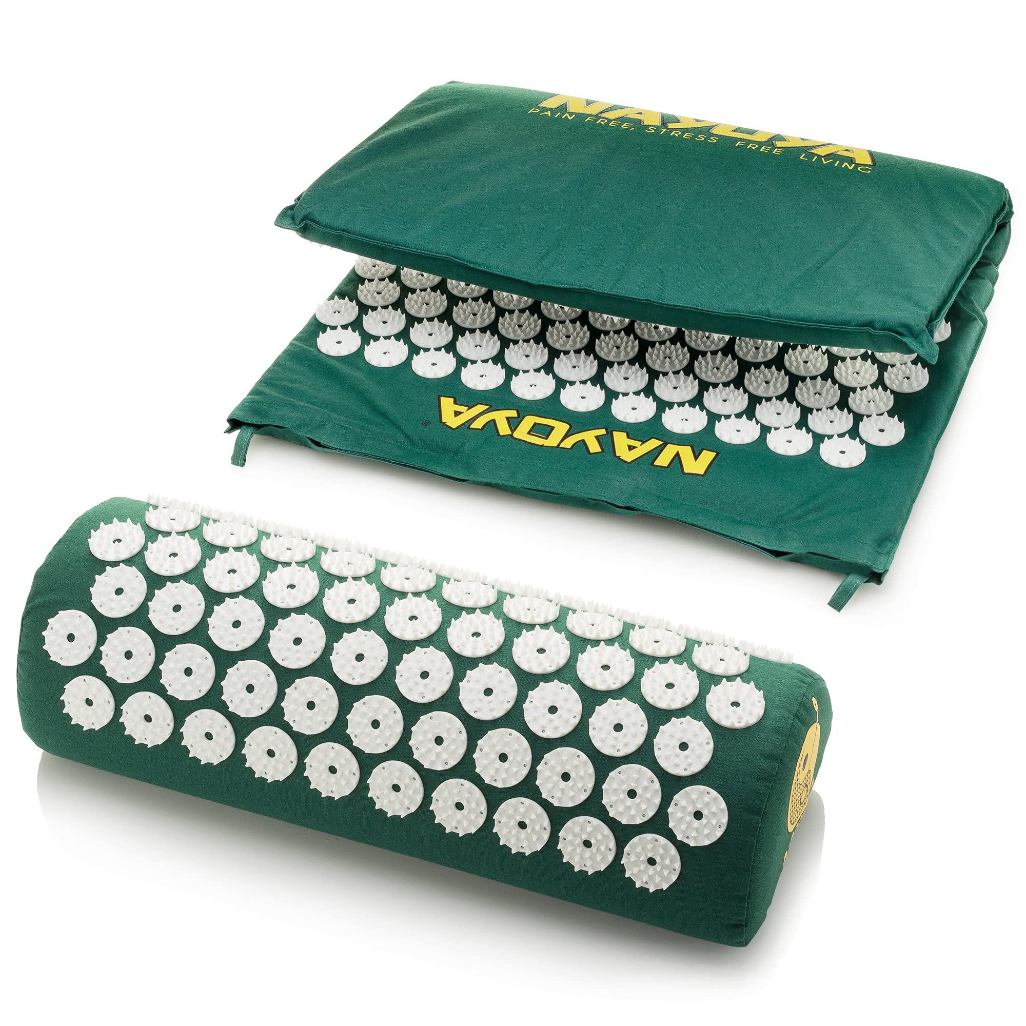 NAYOYA Neck and Back Pain Relief - Acupressure Mat and Neck Pillow Set - Relieves Stress and Sciatic Pain NAYOYA uk supplements