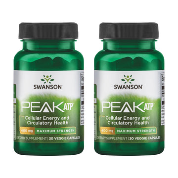 Swanson Maximum Strength Peak ATP Cellular Energy Supplement for Athletes and Active Adults Seeking Performance and Recovery Support - 400 mg (30 Veggie Capsules, 2 Pack) Swanson uk supplements