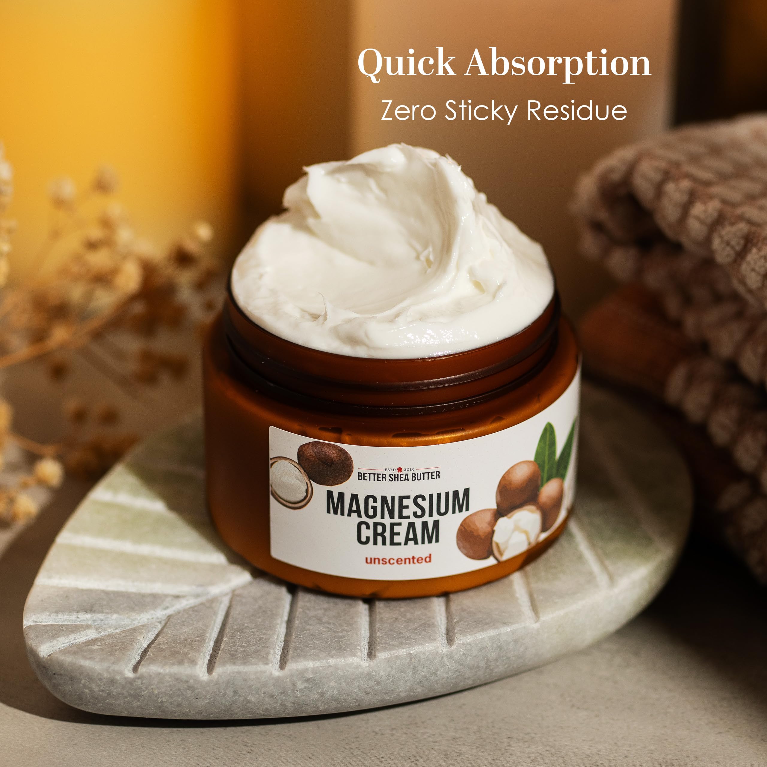 Better Shea Butter Magnesium Cream for Leg Cramps | Relieves Muscle Tension | Night Lotion Safe for Pregnancy, Kids and Babies | Organic and Natural Ingredients | Vegan, Made in USA | (Unscented) Better Shea Butter uk supplements