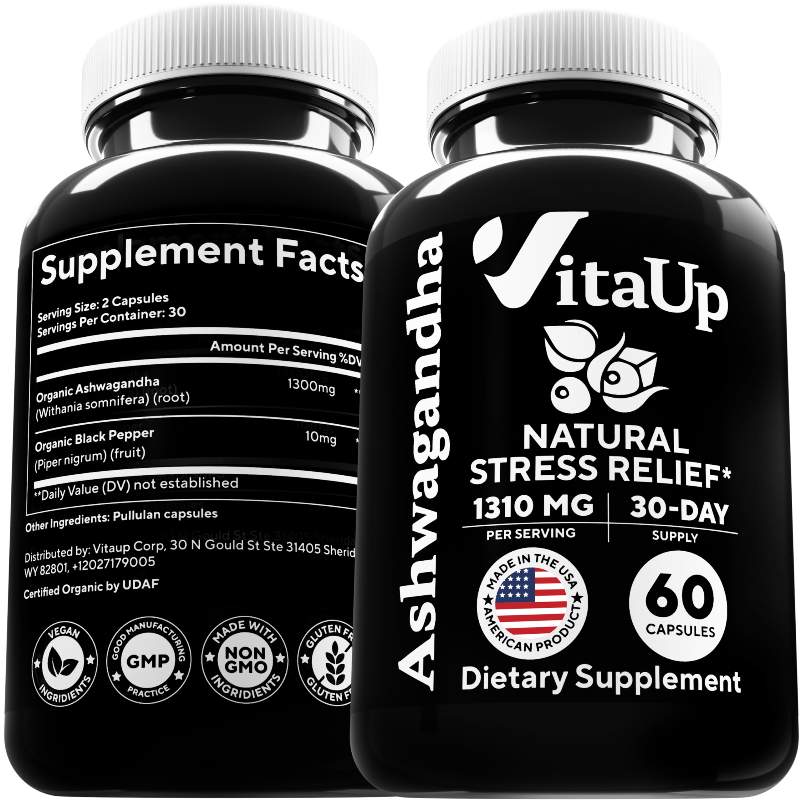 VitaUp Organic Ashwagandha Capsules 1310 mg - USA Made Ashwagandha Supplements VitaUp uk supplements