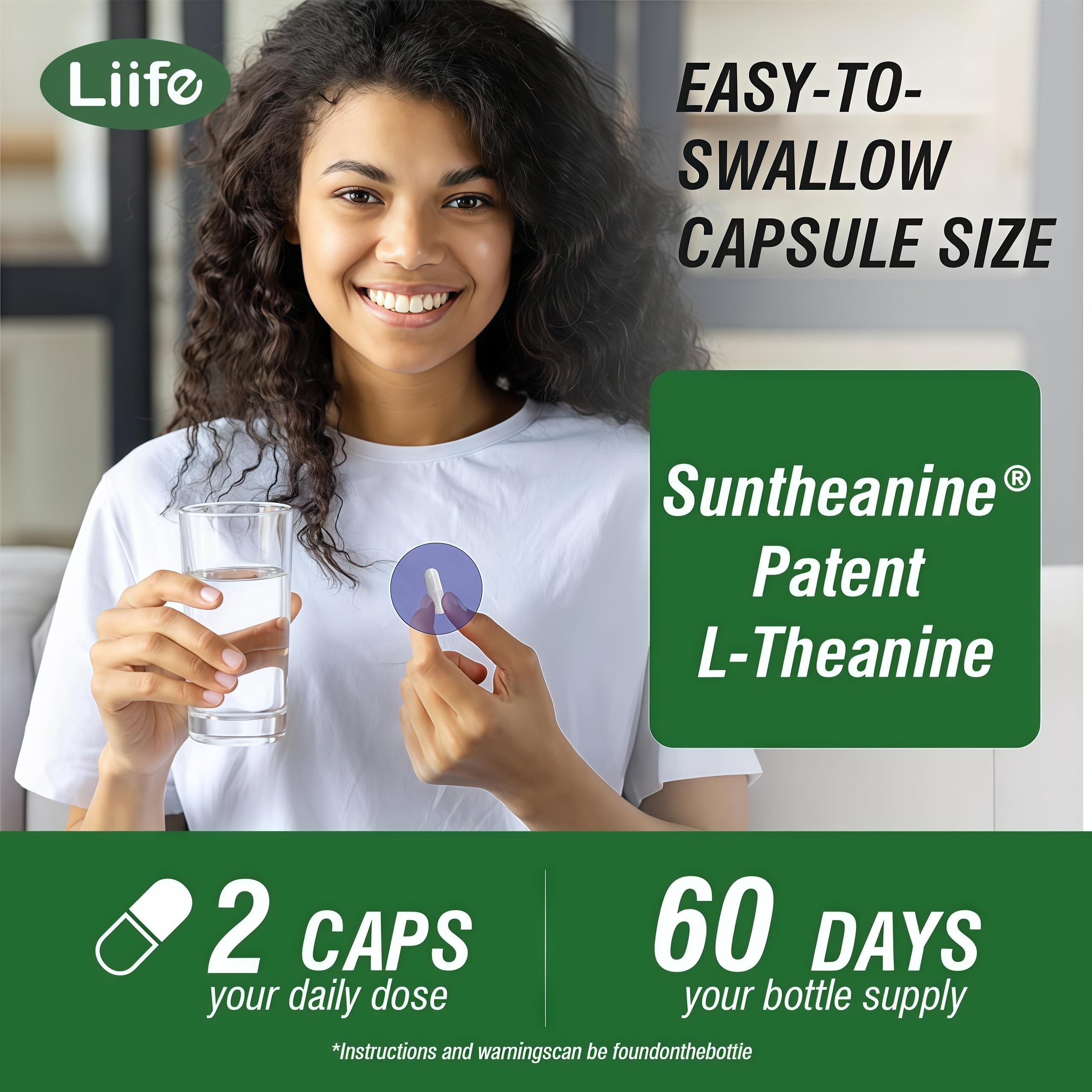 LIIFE L-Theanine (Suntheanine®) with GABA– 60 Veggie Capsules Support with Magnesium & Black Pepper for a Healthy Stress Response, Relaxation, and Focus Increases Brain Alpha-Wave Production* LIIFE uk supplements