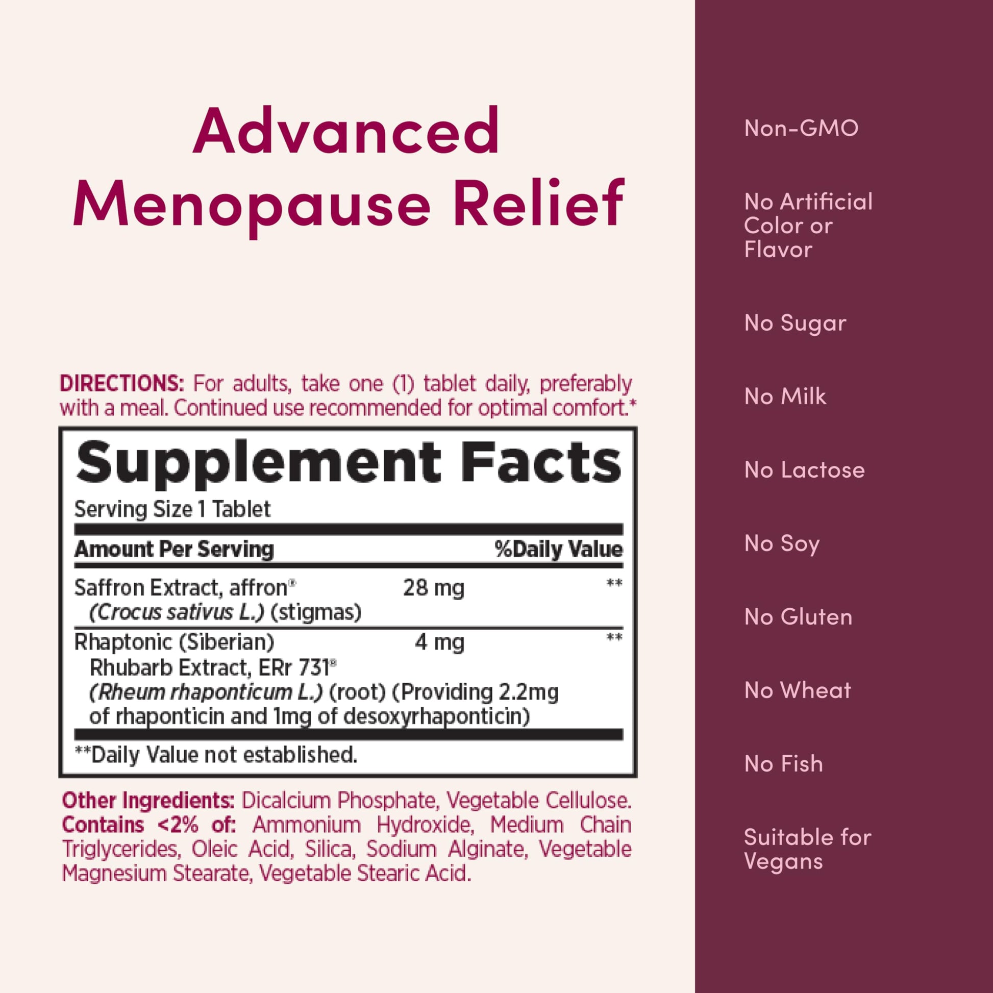 Nature’s Bounty Optimal Solutions Advanced Menopause Relief, Menopause Supplement for Women featuring Siberian Rhubarb, Hotflash Relief, No added Hormones, Drug-Free, 30 Tablets, 30 Total Servings Nature's Bounty uk supplements