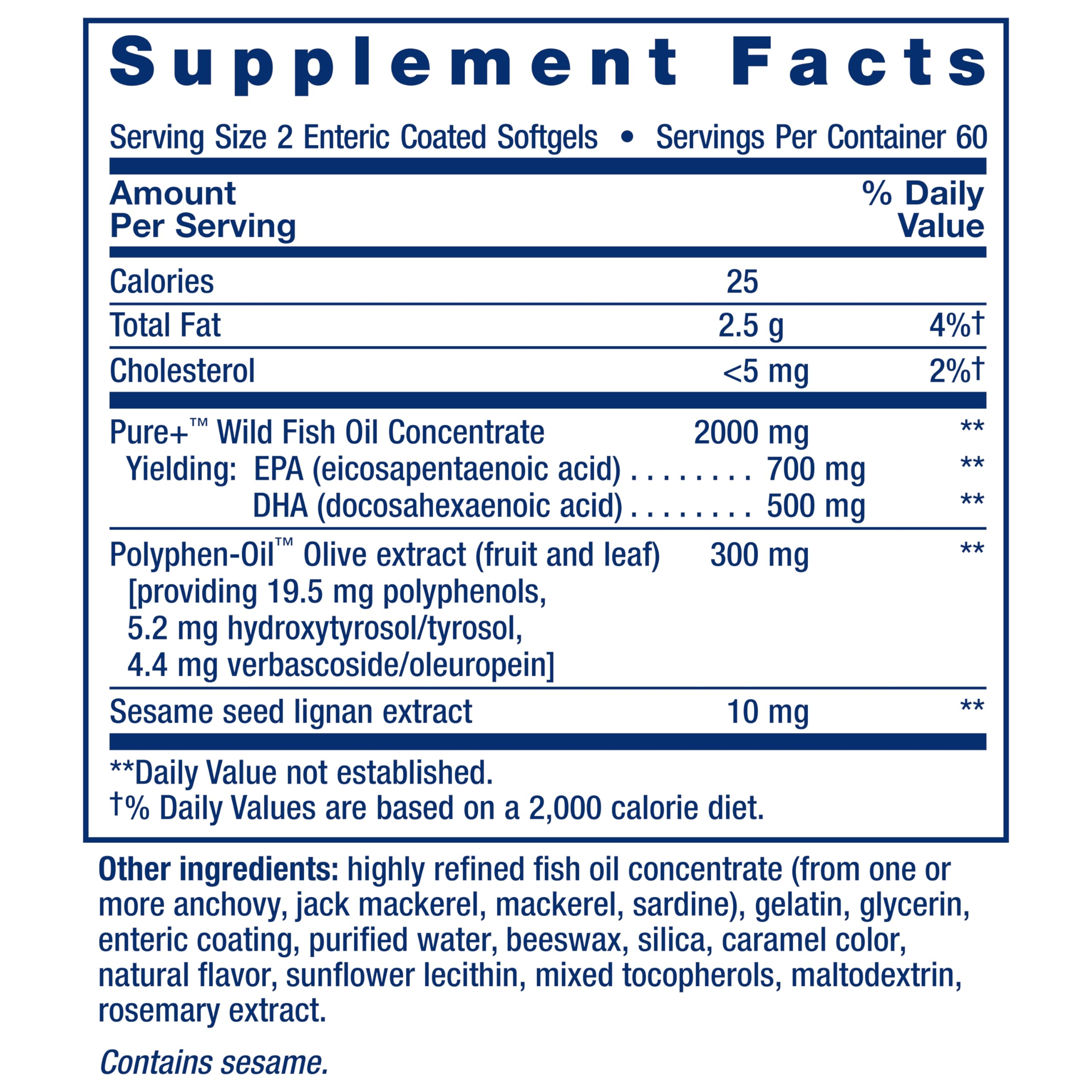 Life Extension Super Omega-3 EPA/DHA Fish Oil, Sesame Lignans & Olive Extract – Heart Health, Brain Health, Inflammation Health Support, Gluten-Free, Enteric-Coated, Non-GMO, 120 Softgels Life Extension uk supplements