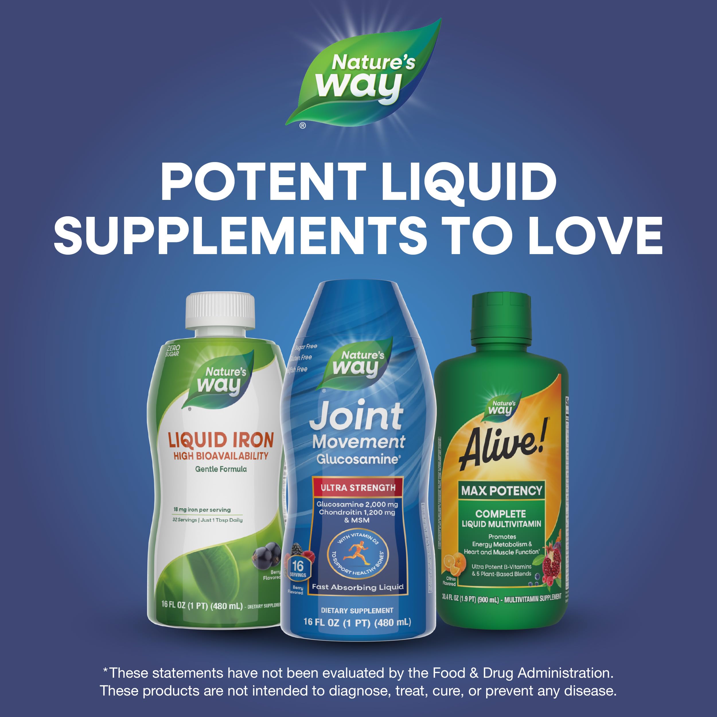 Nature's Way Joint Movement Glucosamine Fast Absorbing Liquid, Ultra Strength, Supports Healthy Bones*, Liquid Glucosamine Chondroitin, MSM with Vitamin D3, Berry Flavored, 16 Fl Oz Nature's Way uk supplements