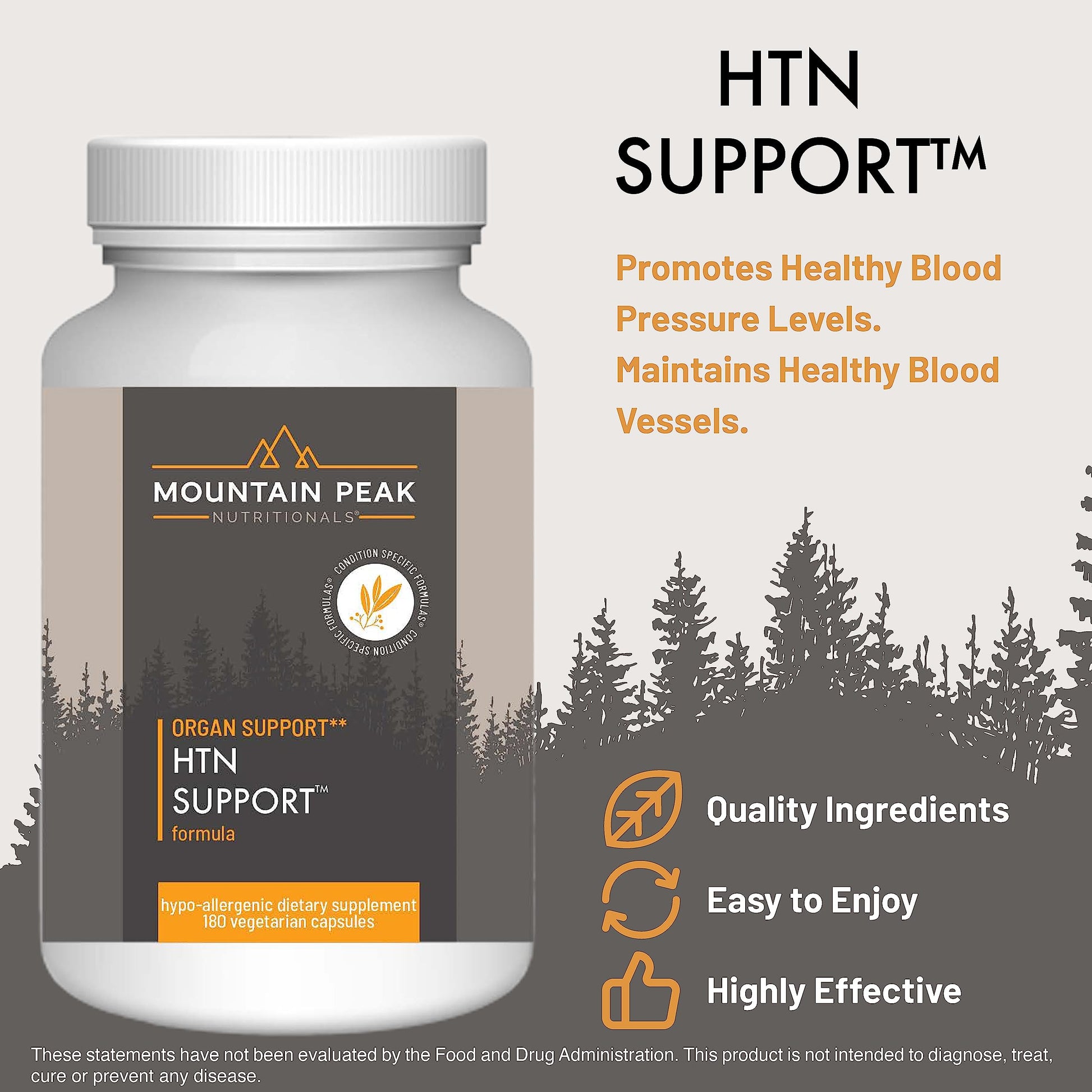 Mountain Peak Nutritionals HTN Blood Pressure Support Supplement for Heart & Circulation Health - Advanced Cardiovascular Formula with Rauwolfia, Hawthorn Berry, & Magnesium (180 Vegetarian Capsules) Mountain Peak Nutritionals uk supplements