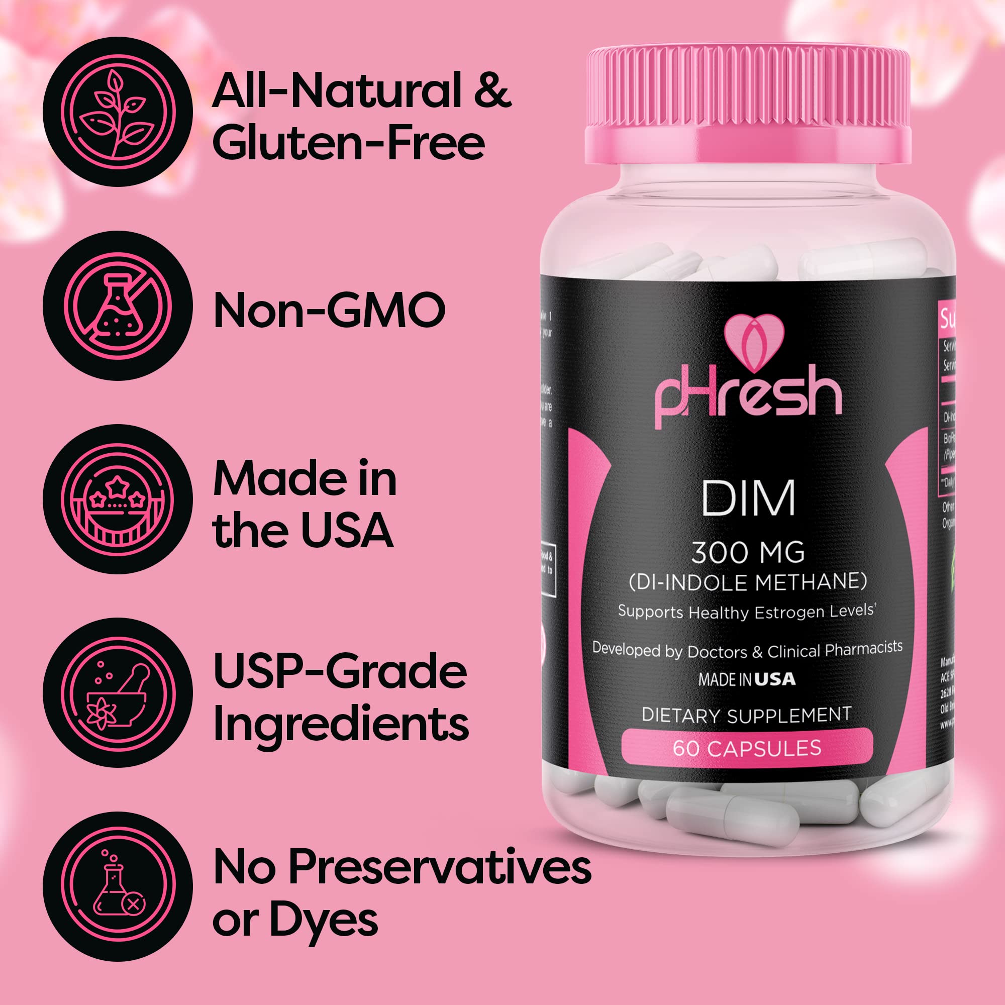 pHresh Boric Acid Suppositories and DIM Supplement ACE NUTRITION uk supplements