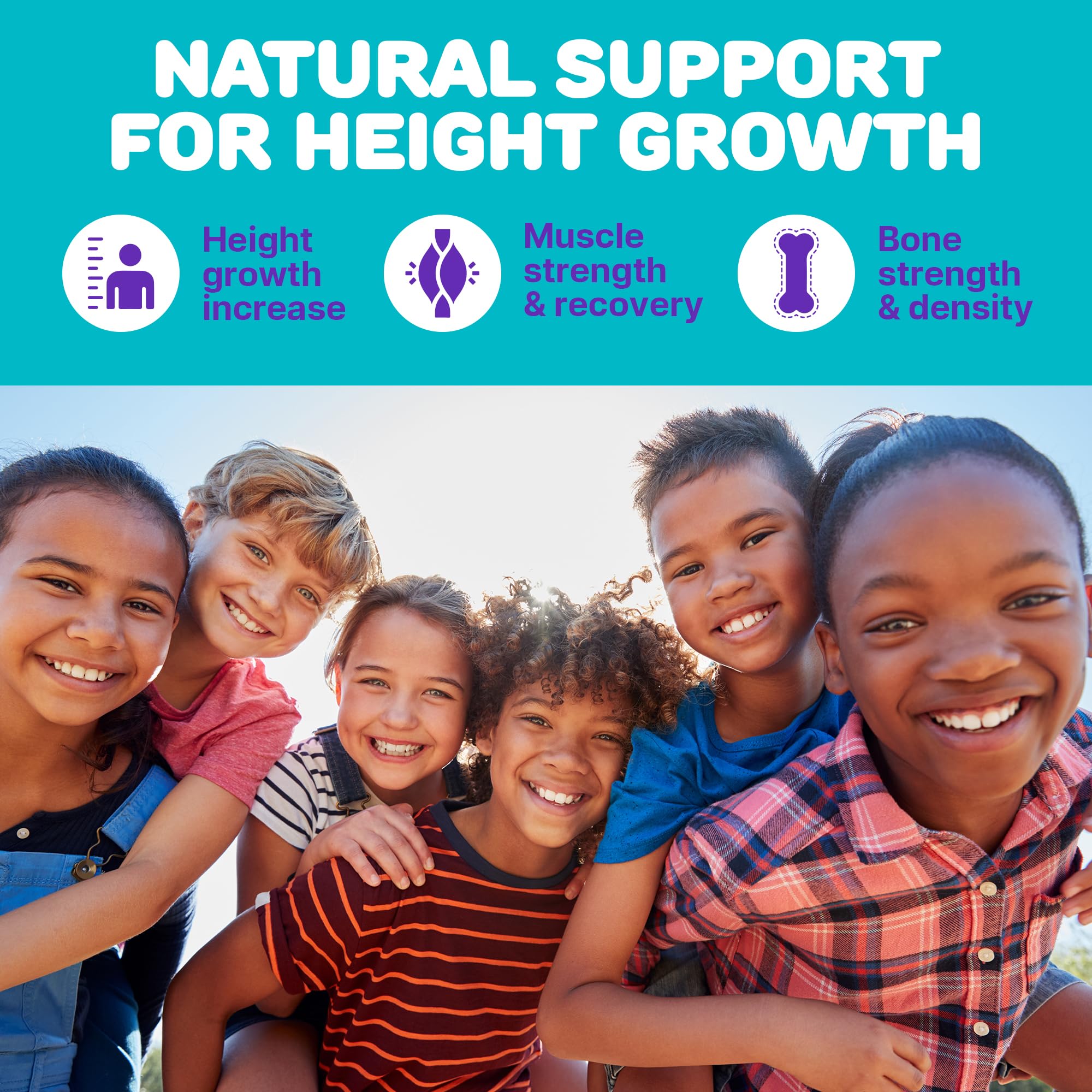 Height Growth Gummies for Kids - Growth Vitamins for Teens, Height Increase Multivitamin for Boys & Girls with Calcium Vitamin D C K2 Magnesium Zinc, Natural Height Growth Maximizer Supplement, 60 PCS SILVERPEAKS uk supplements