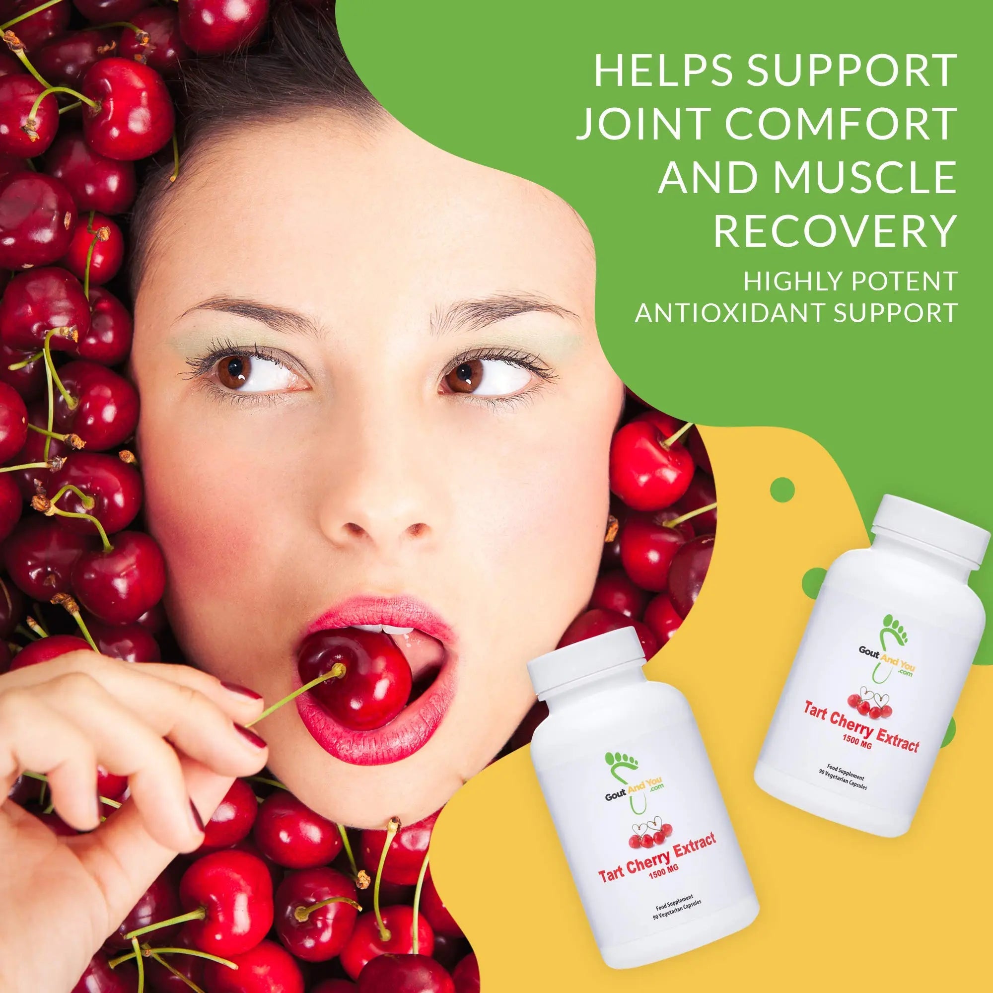 Tart Cherry Extract and Joint & Muscle Relief Cream Bundle Gout and You uk supplements