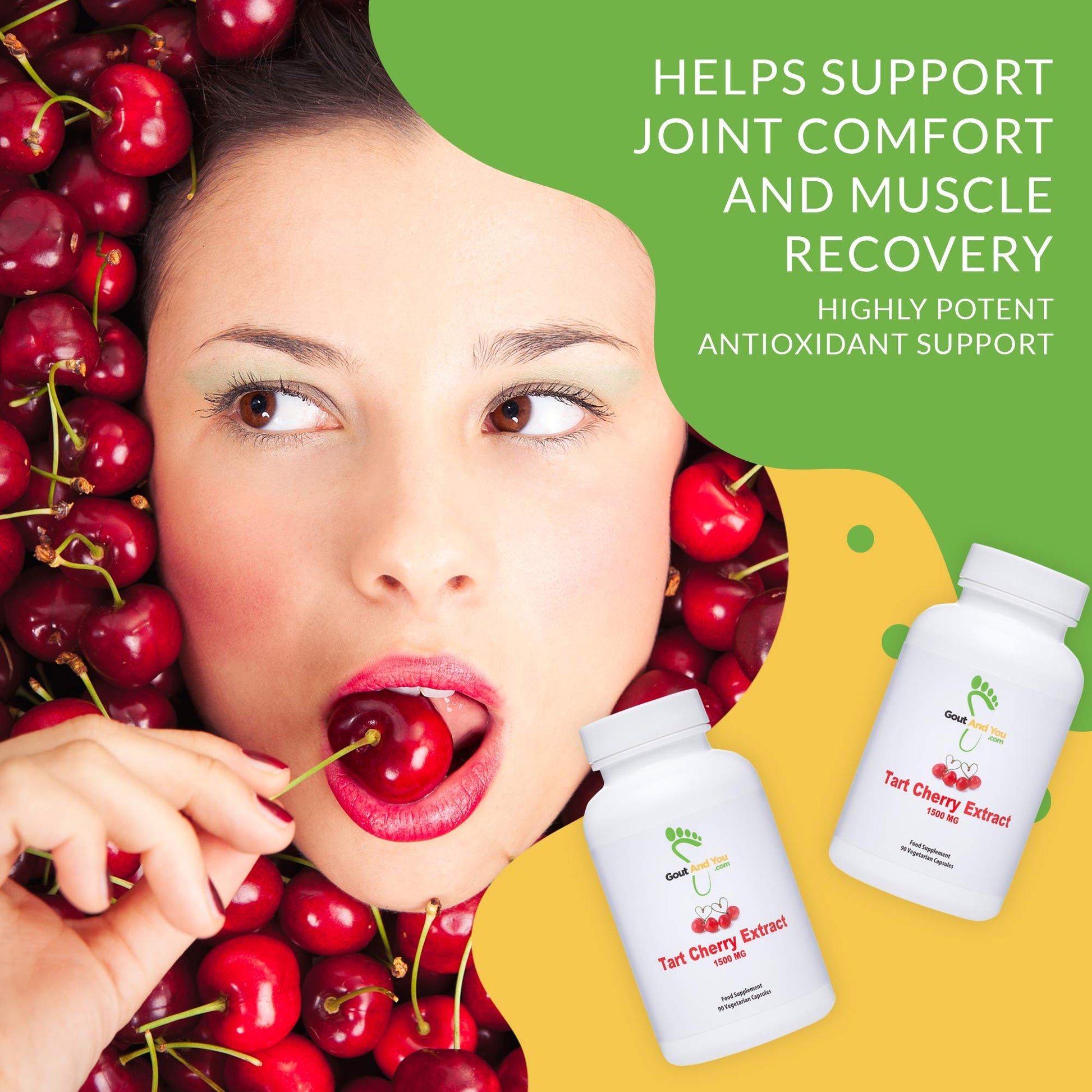 Gout and You Tart Cherry Extract | 3000 mg Per Serving | 90 Vegetarian Capsules | Gluten-Free Gout and You uk supplements