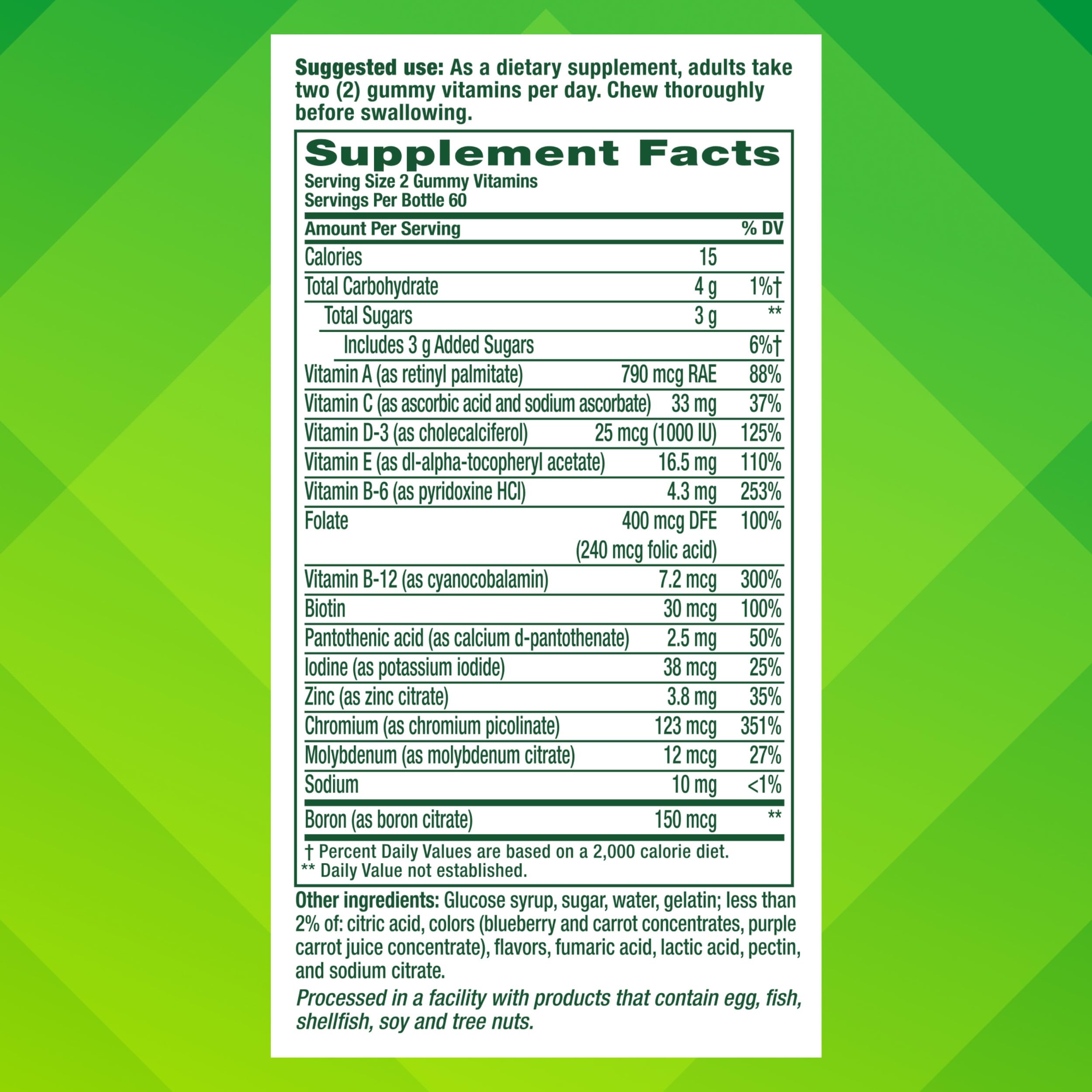 vitafusion Adult Gummy Vitamin Supplement for Men, Berry Flavored, A, C, D, E, B6, B12, Daily, 120 Count, 60 Day Supply Vitafusion uk supplements