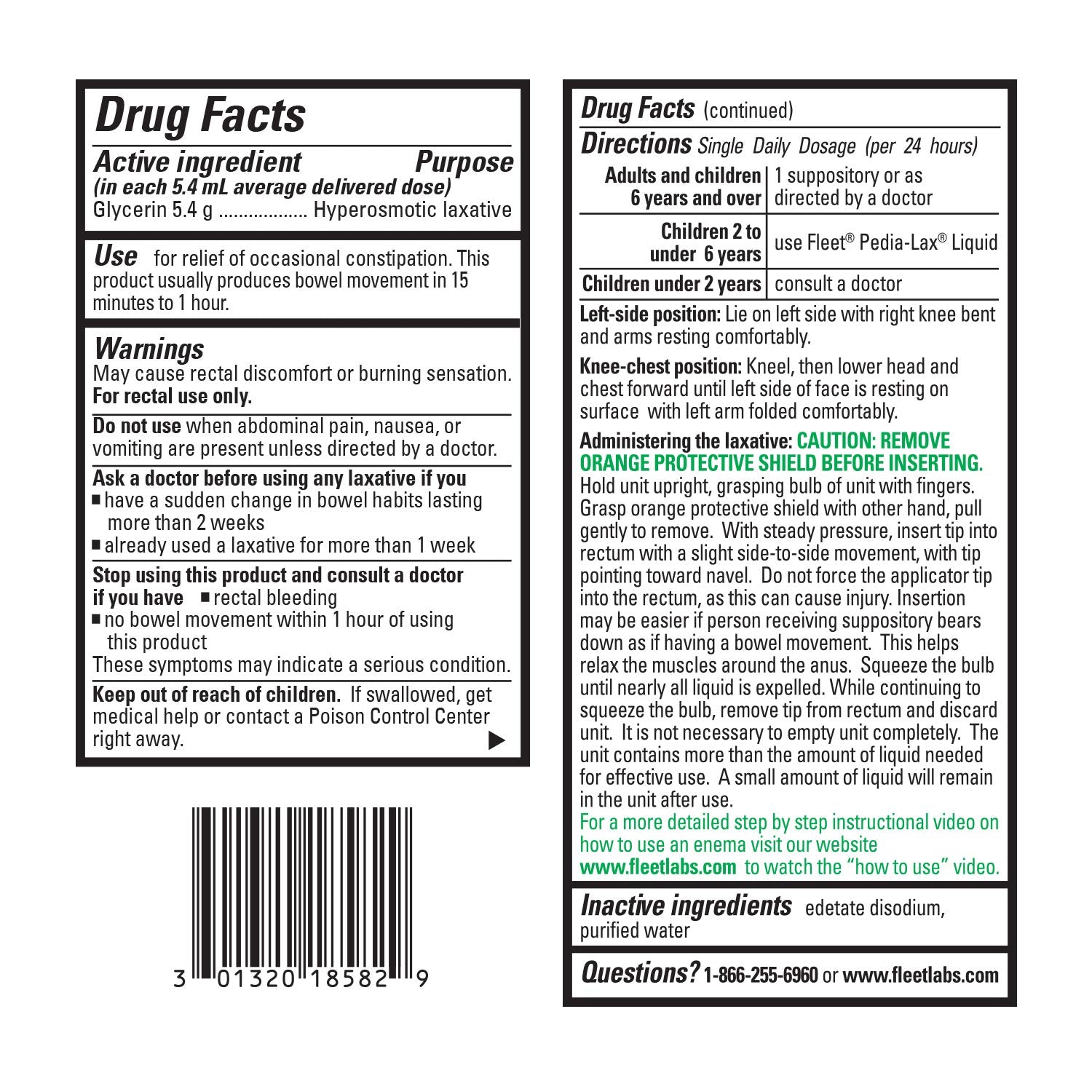 Fleet Liquid Glycerin Suppositories 4 Each Fleet uk supplements